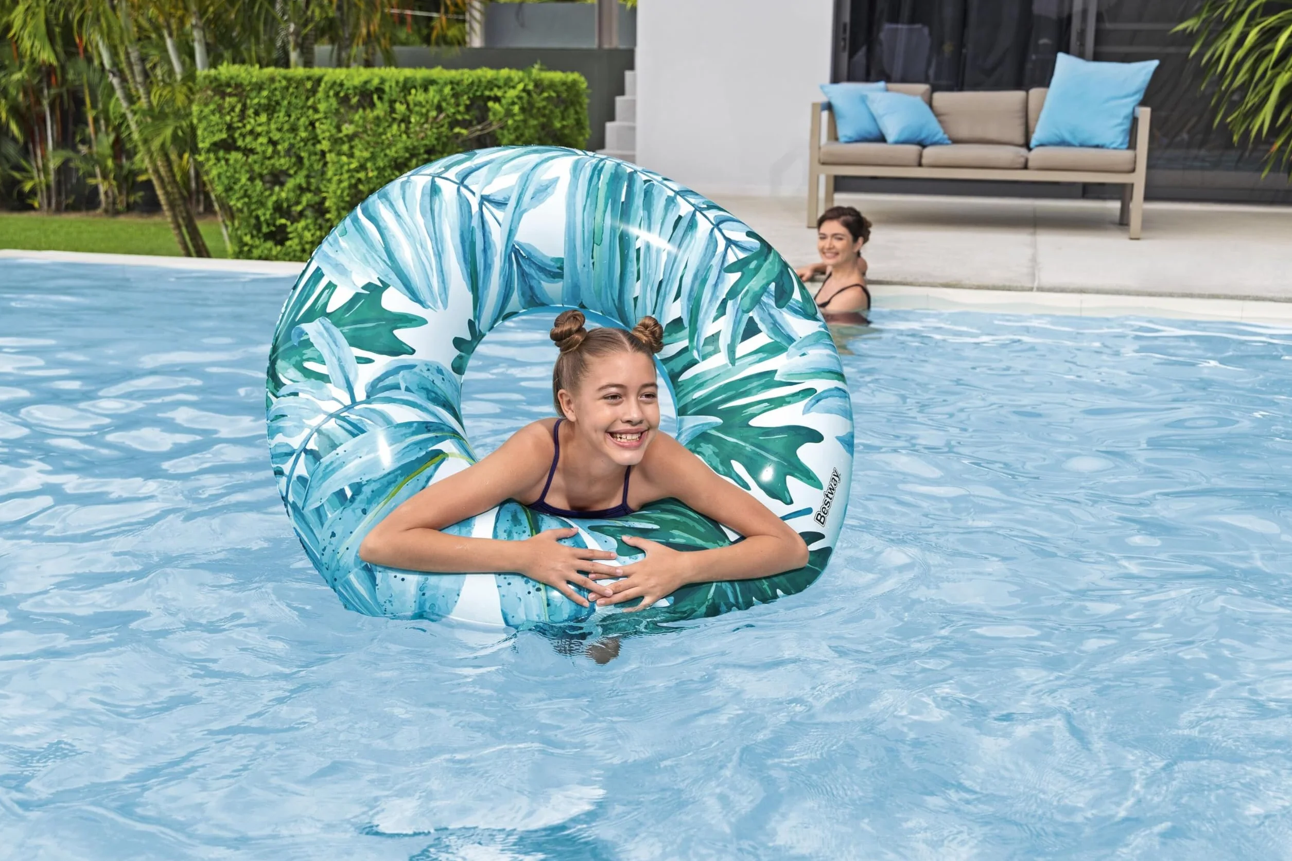 Bestway 1036237Xxx21 Φ47"/Φ1.19M Tropical Palms Swim Ring