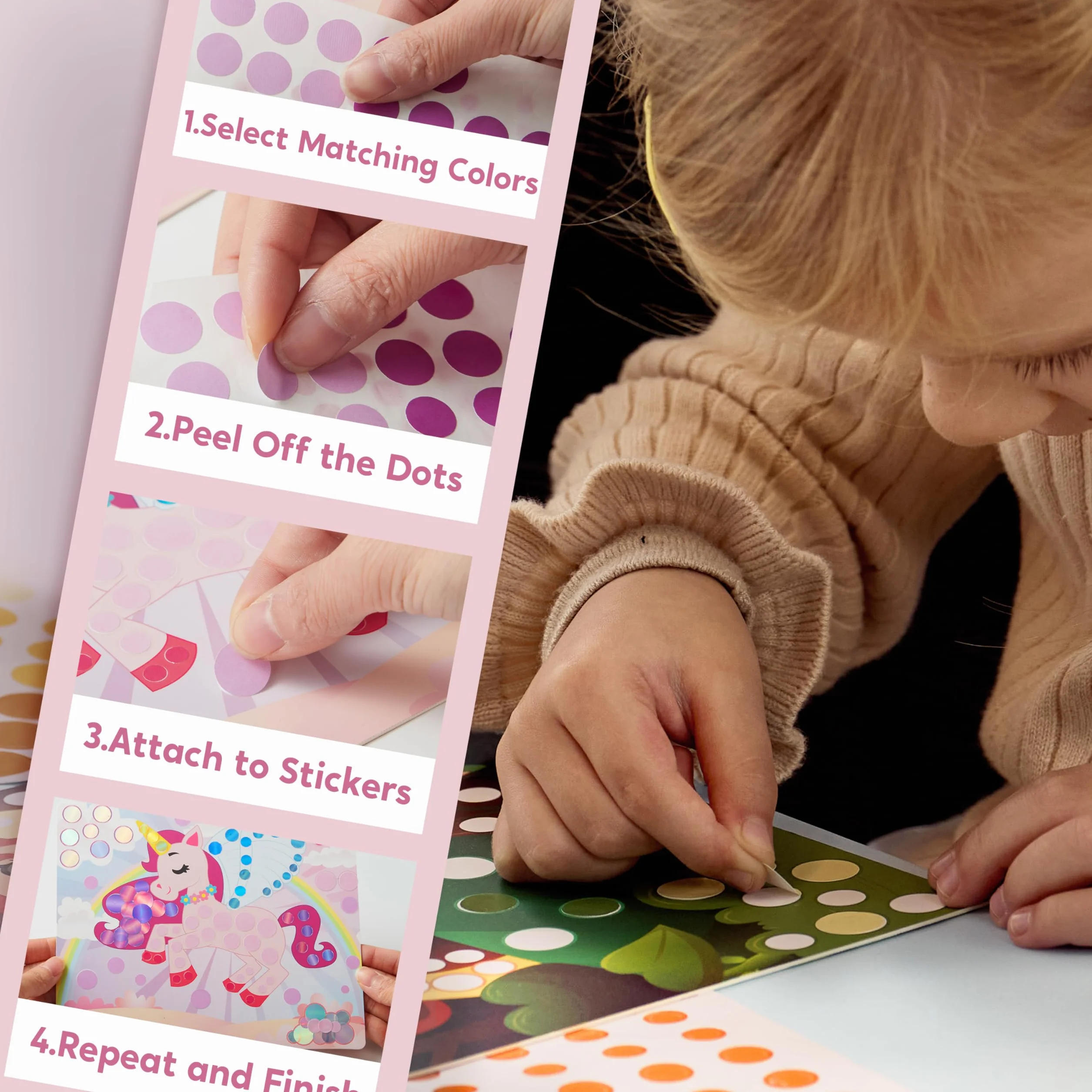 Klever Kits Zestaw artystyczny w kropki dla dzieci, naklejka bez bałaganu dla małych dzieci 3-7 lat, kreatywna aktywność, zabawka podróżna, urodziny dla chłopców
