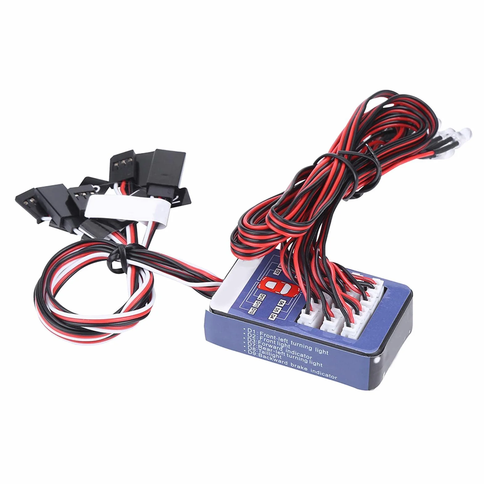 Tbest zestaw oświetlenia LED, zestaw oświetlenia 12 LED Symulacja migających świateł dla 1/10 1/8 RC Car / Truck / Crawler