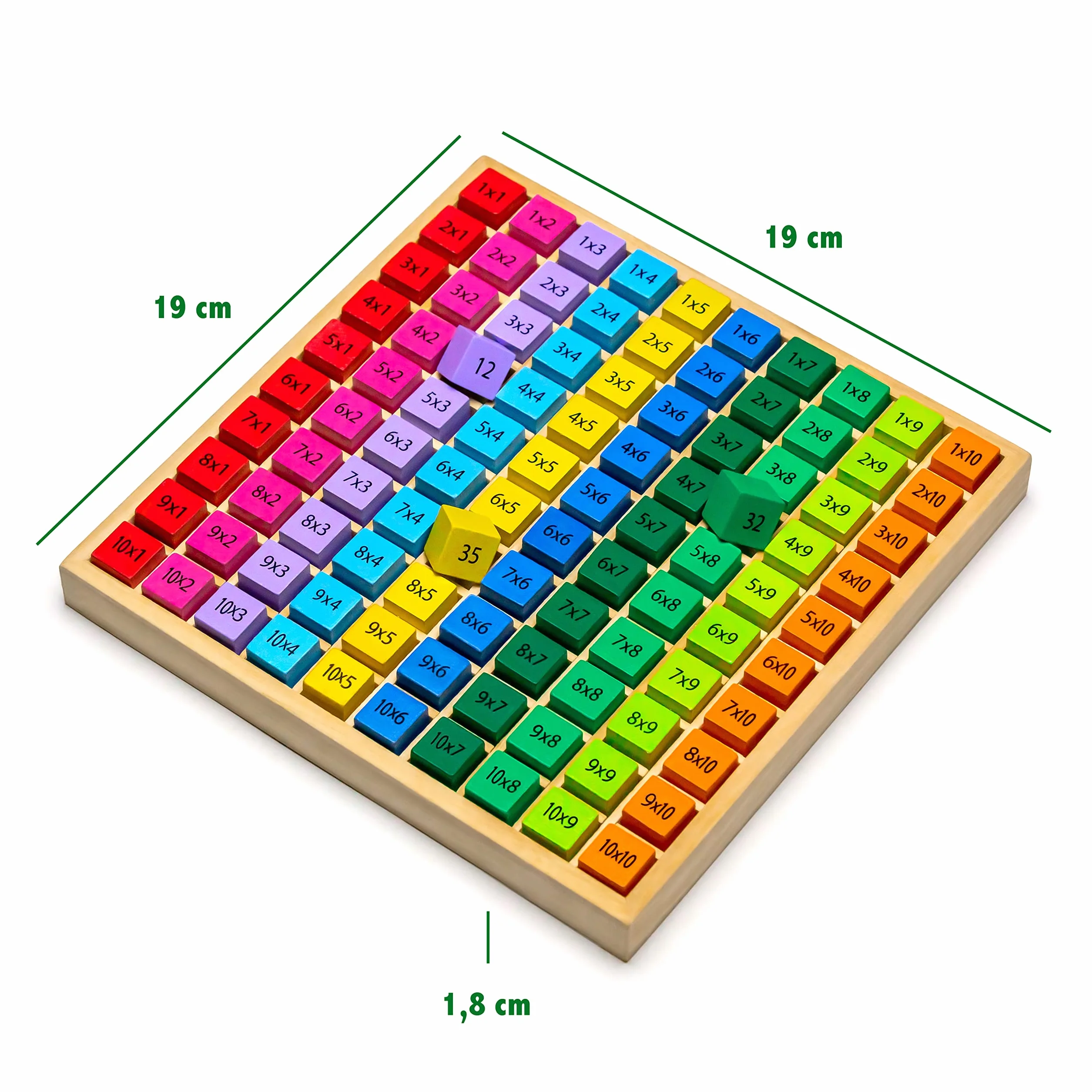 Natureich 4 x deska do liczenia – 1 x 1, podział, plus, minus, tablica mnożąca, do nauki dla uczniów szkół podstawowych, tablica do mnożenia, drewniana tablica do liczenia