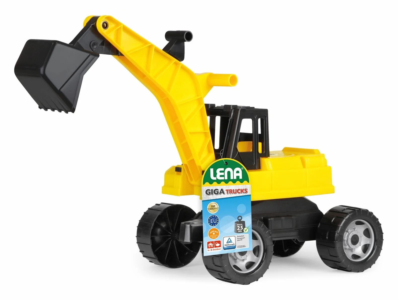 Lena Giga Trucks Zabawka Koparka, Czarny/Żółty, Od 18 miesięcy, 2017