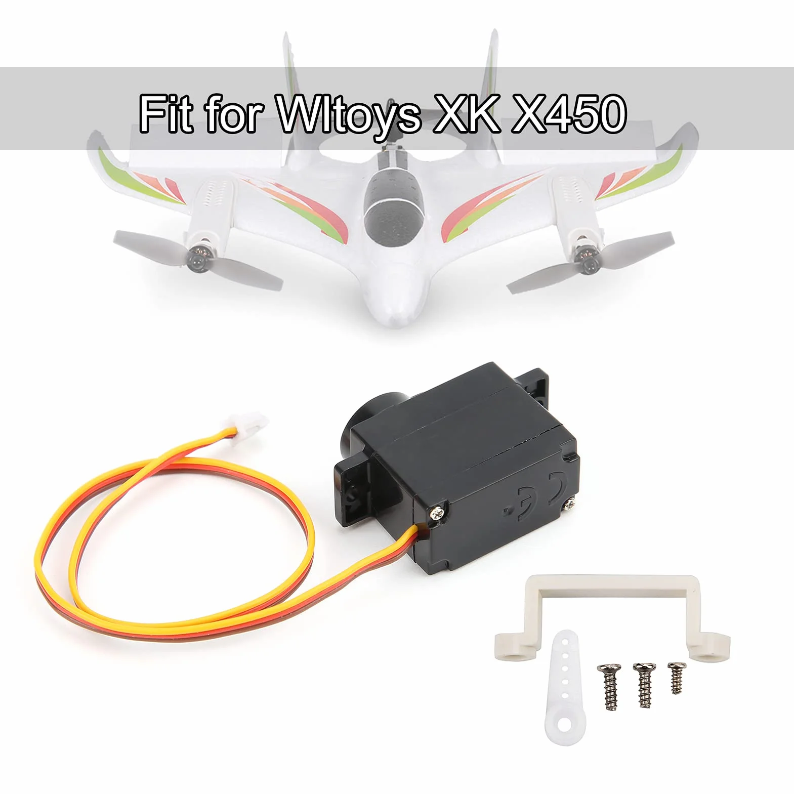 Stałopłat RC Samolot Servo z Ramieniem Serwomechanizmu i Podstawą Akcesorium RC do WLtoys XK X450, Ramię Serwomechanizmu i Akcesorium Podstawy RC