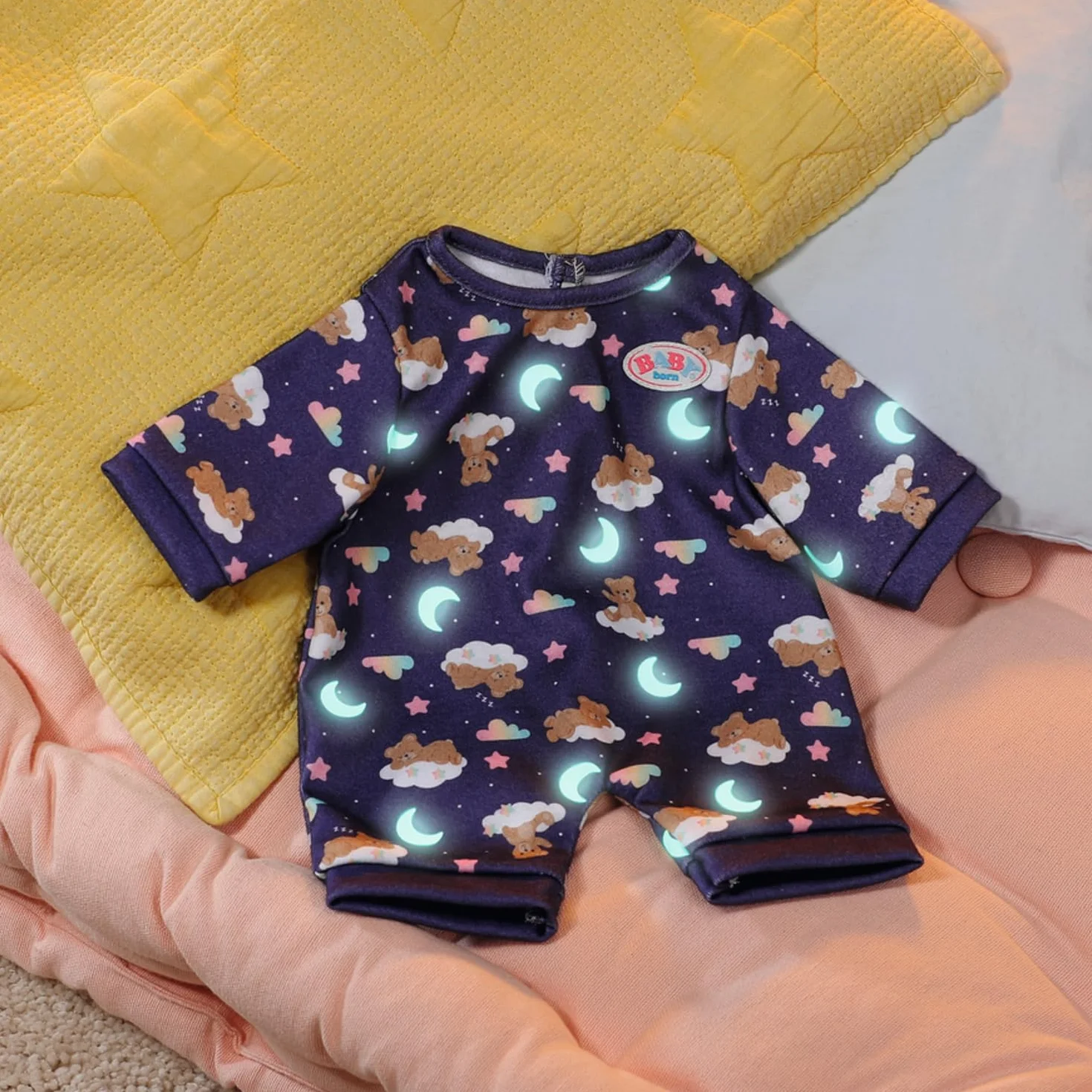 BABY born 836484 Teddy Schlafanzug Glow in The Dark, 43 cm