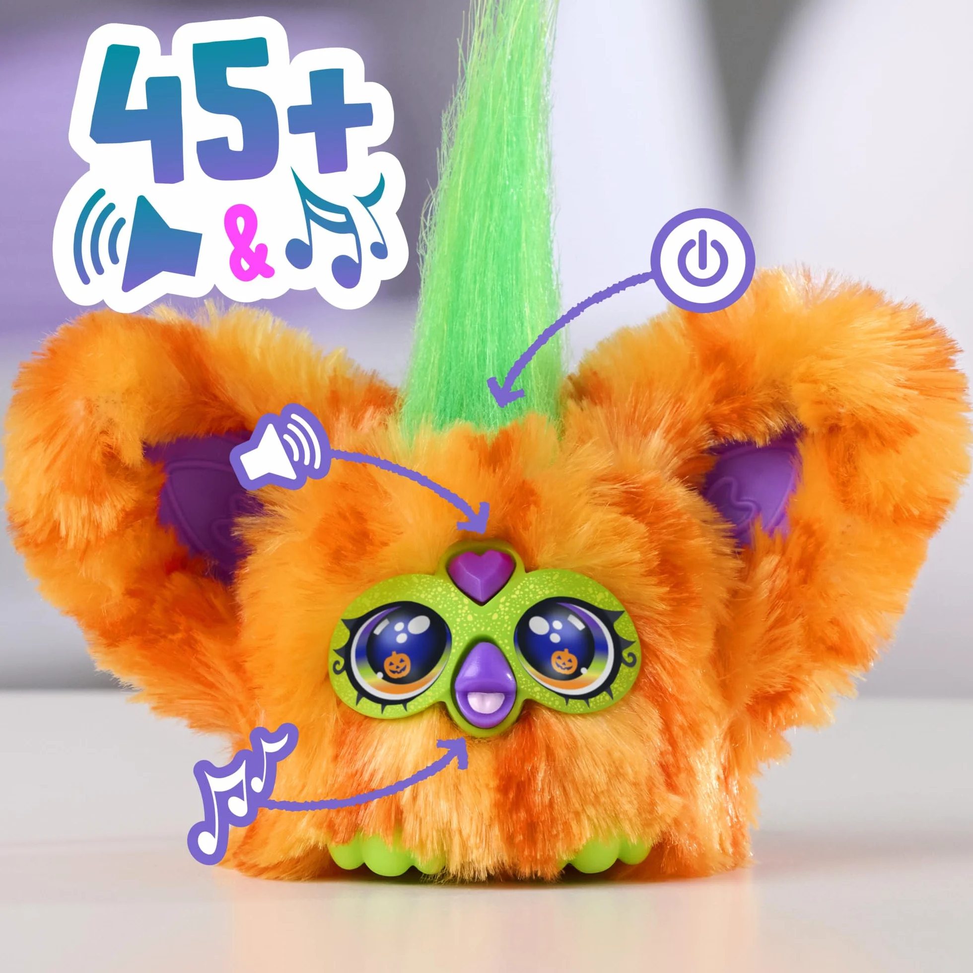 Furby Furblets Mini Friends Trick-Ee & Boo-Kin, elektroniczne pluszowe zabawki, wielokolorowe, prezenty na powrót do szkoły, dla dzieci od 6 lat (tylko Amazon)