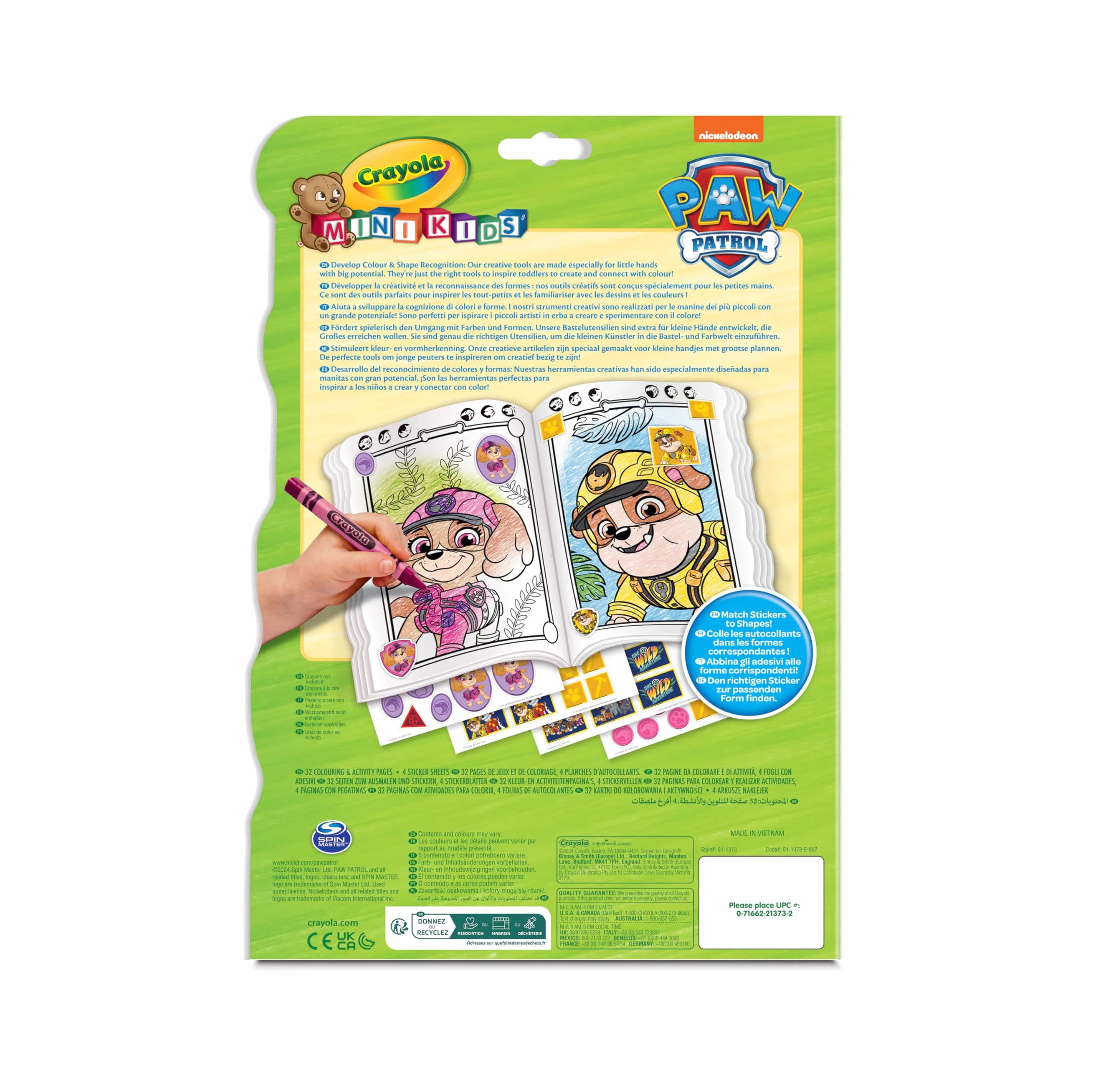 My First™ CRAYOLA 81-1375-U-001 Colour & Activity Book, Paw Patrol, 32 pages with stickers, Colouring Book