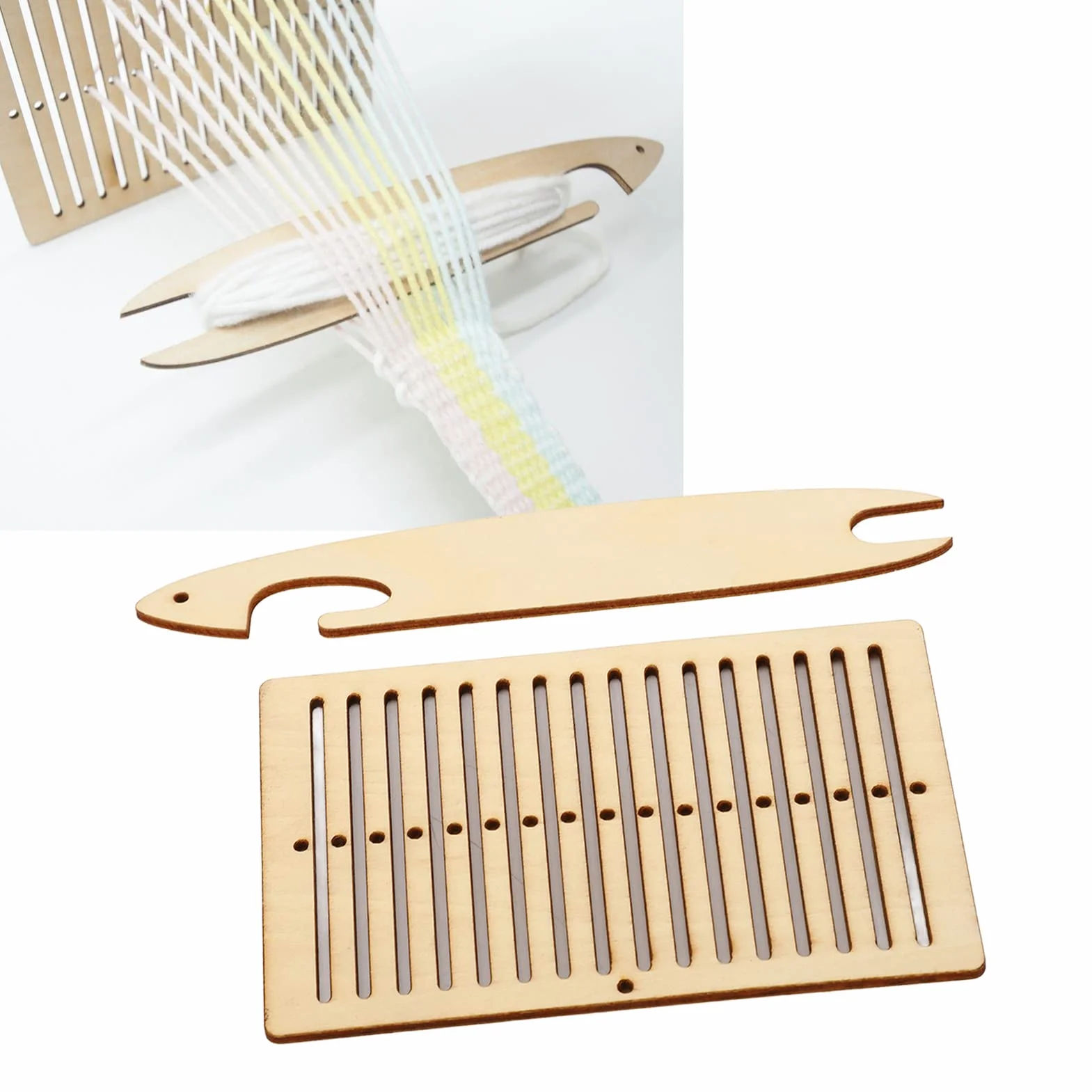 Vvikizy 2 szt. Zestaw krosna tkackiego wahad?owy looms for weaving drewniany pasek do tkactwa, narz?dzia tkackie z wahad?em rigid heddle loom Tkanie dla dzieci