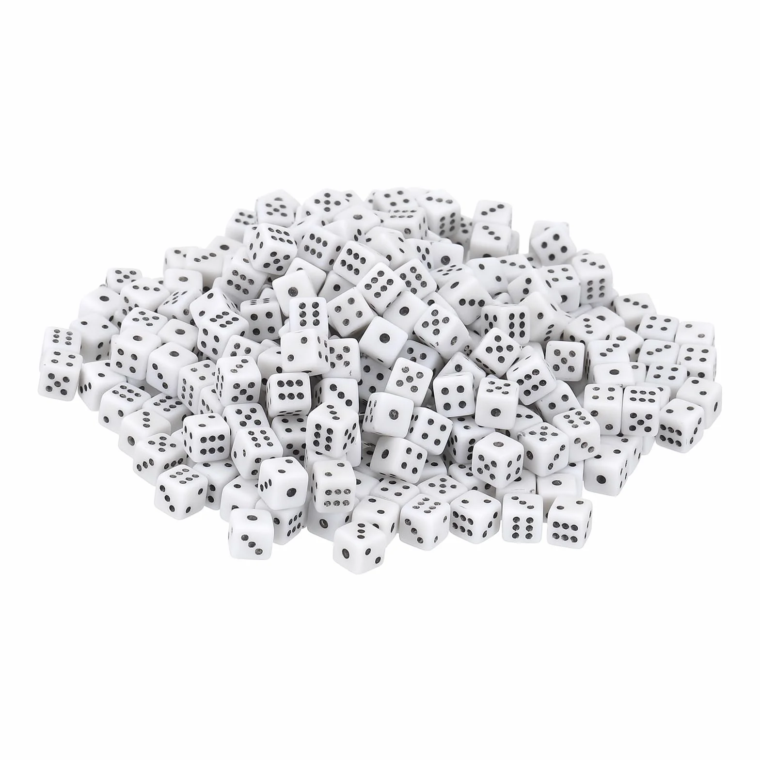 QUARKZMAN 300 sztuk mini kostek, 5 mm / 0,2" sześciostronne małe akrylowe kości z kropkami do gier planszowych na imprezy i zajęcia, biały/czarny