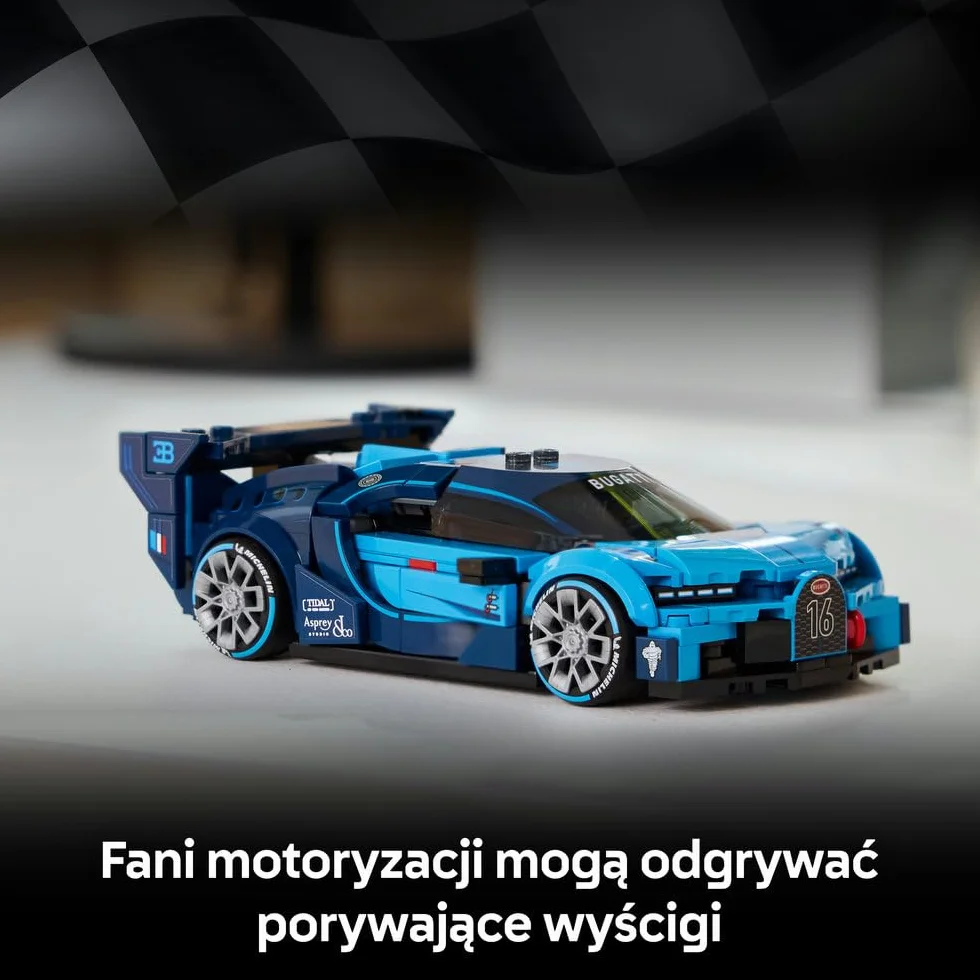 LEGO Speed Champions Hipersamochód sportowy Bugatti Vision GT, zabawka konstrukcyjna dla dzieci w wieku od 9 lat, pomysł na prezent dla chłopców, dziewczynek i miłośników samochodów 77253