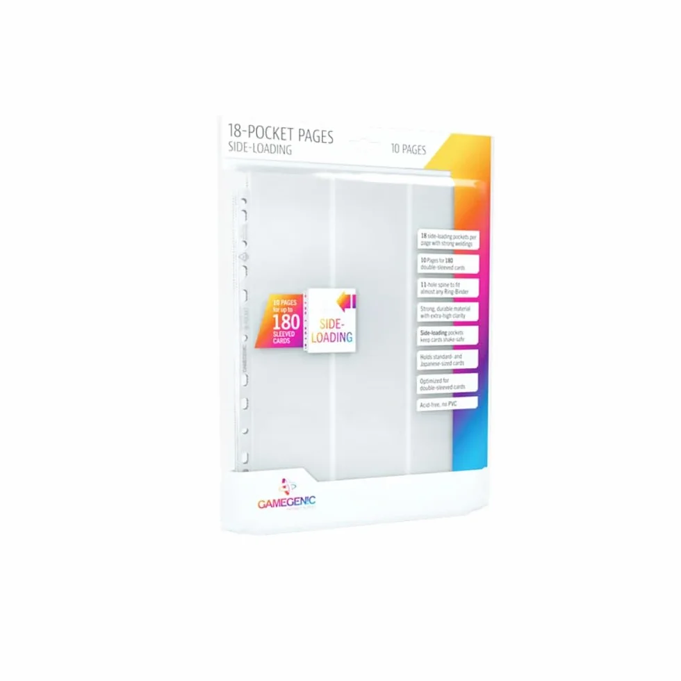 Gamegenic, Sideloading 18-Pocket Pages 10 pcs pack White