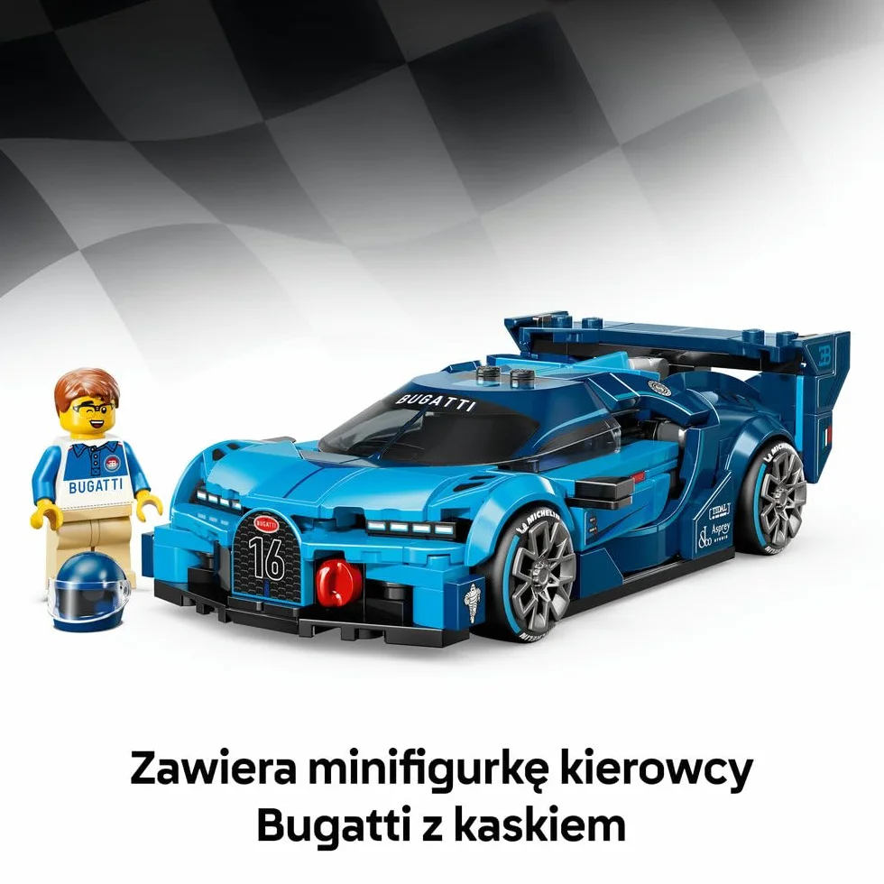 LEGO Speed Champions Hipersamochód sportowy Bugatti Vision GT, zabawka konstrukcyjna dla dzieci w wieku od 9 lat, pomysł na prezent dla chłopców, dziewczynek i miłośników samochodów 77253