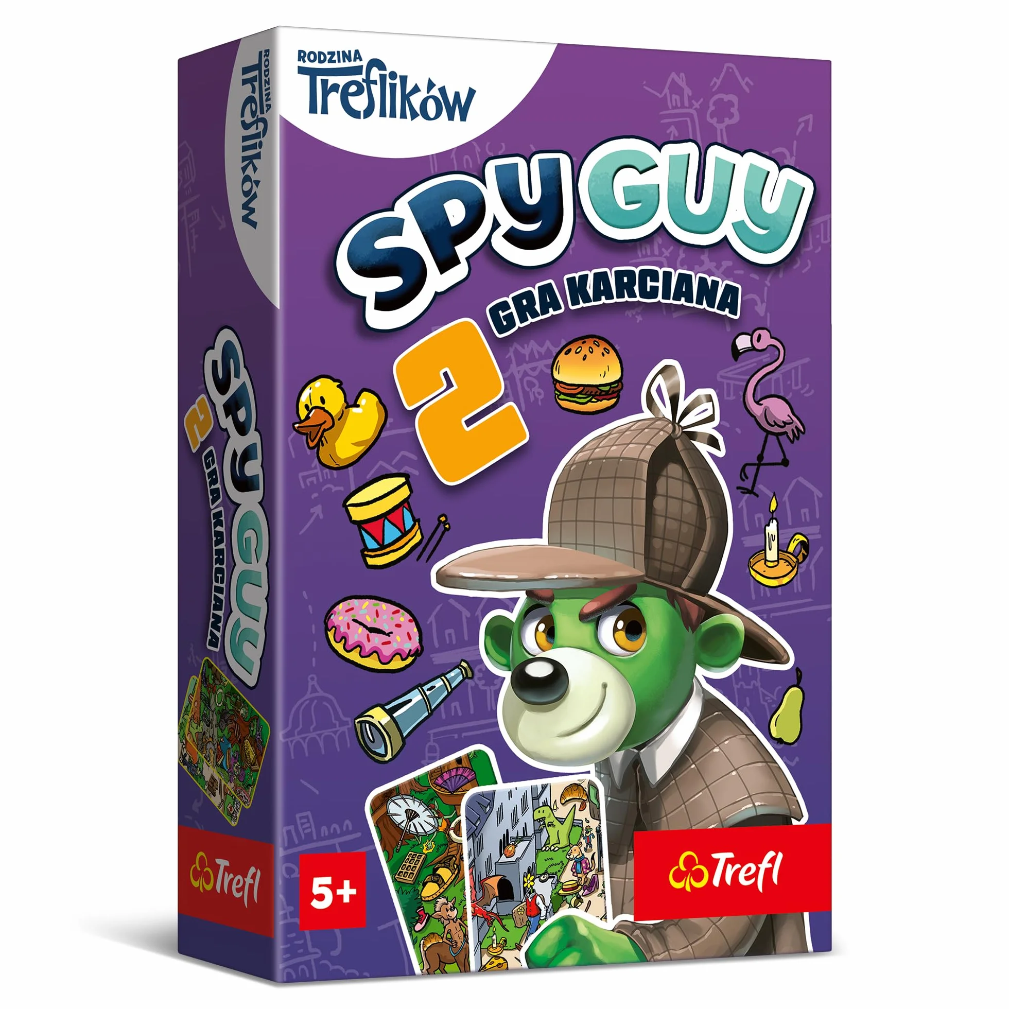 Trefl - Spy Guy 2 Gra Karciana - Kooperacyjna Gra Obserwacyjna, Kieszonkowa Gra Rodzinna, Szukanie Poszlak, dla Dorosłych i Dzieci od 5 lat