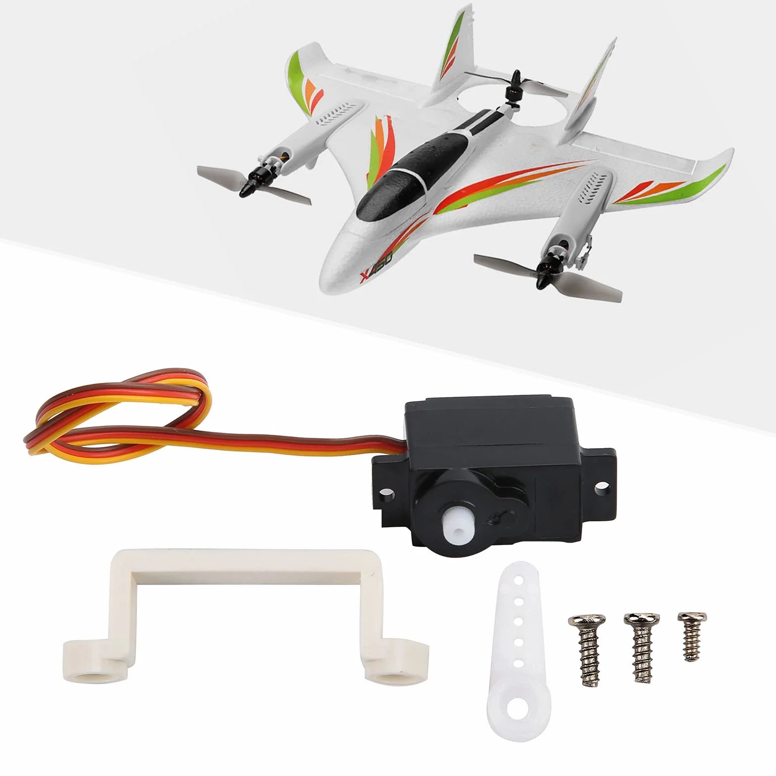 Stałopłat RC Samolot Servo z Ramieniem Serwomechanizmu i Podstawą Akcesorium RC do WLtoys XK X450, Ramię Serwomechanizmu i Akcesorium Podstawy RC