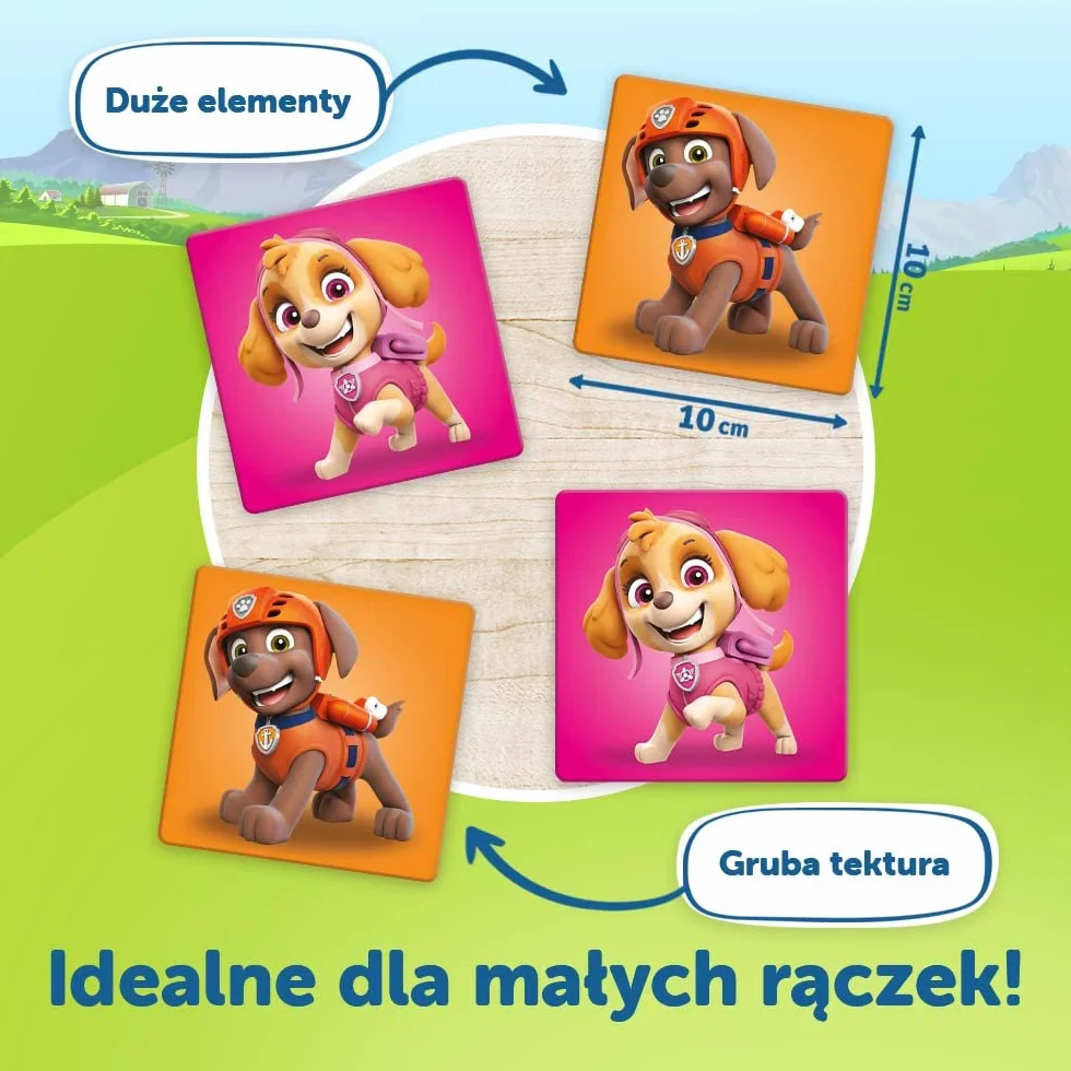 Trefl - Memos Maxi Psi Patrol - Edukacyjna Gra Pamięciowa dla Najmłodszych, Odnajdywanie Par Obrazków, Klasyczna Gra Memory z Bohaterami Bajki PAW Patrol, dla Dzieci od 2 lat