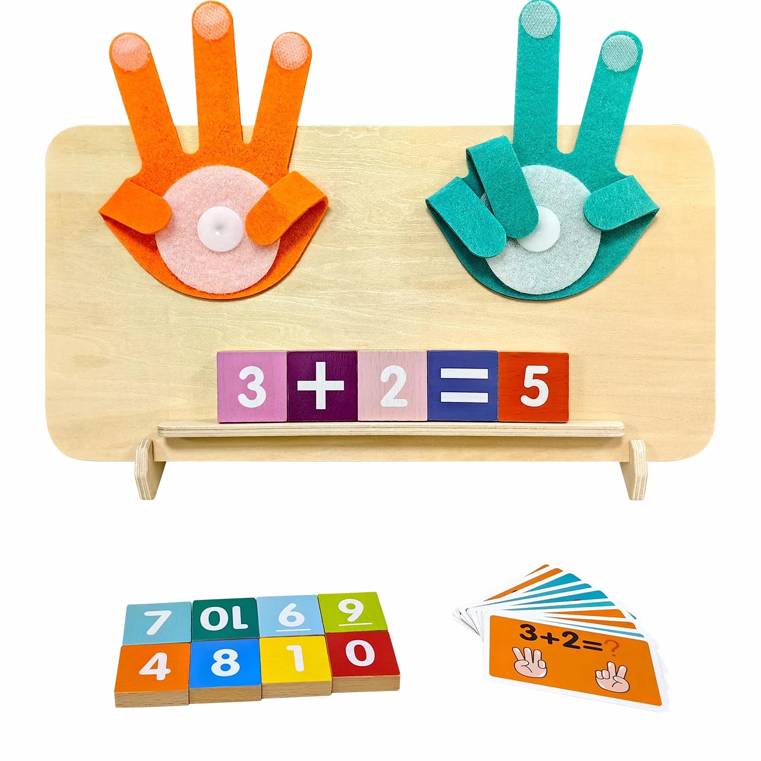 Montessori zabawki matematyczne dla dzieci, drewniane cyfry edukacyjne zabawki edukacyjne Montessori do liczenia palców dla chłopców dziewcząt prezent wiek 3 lat