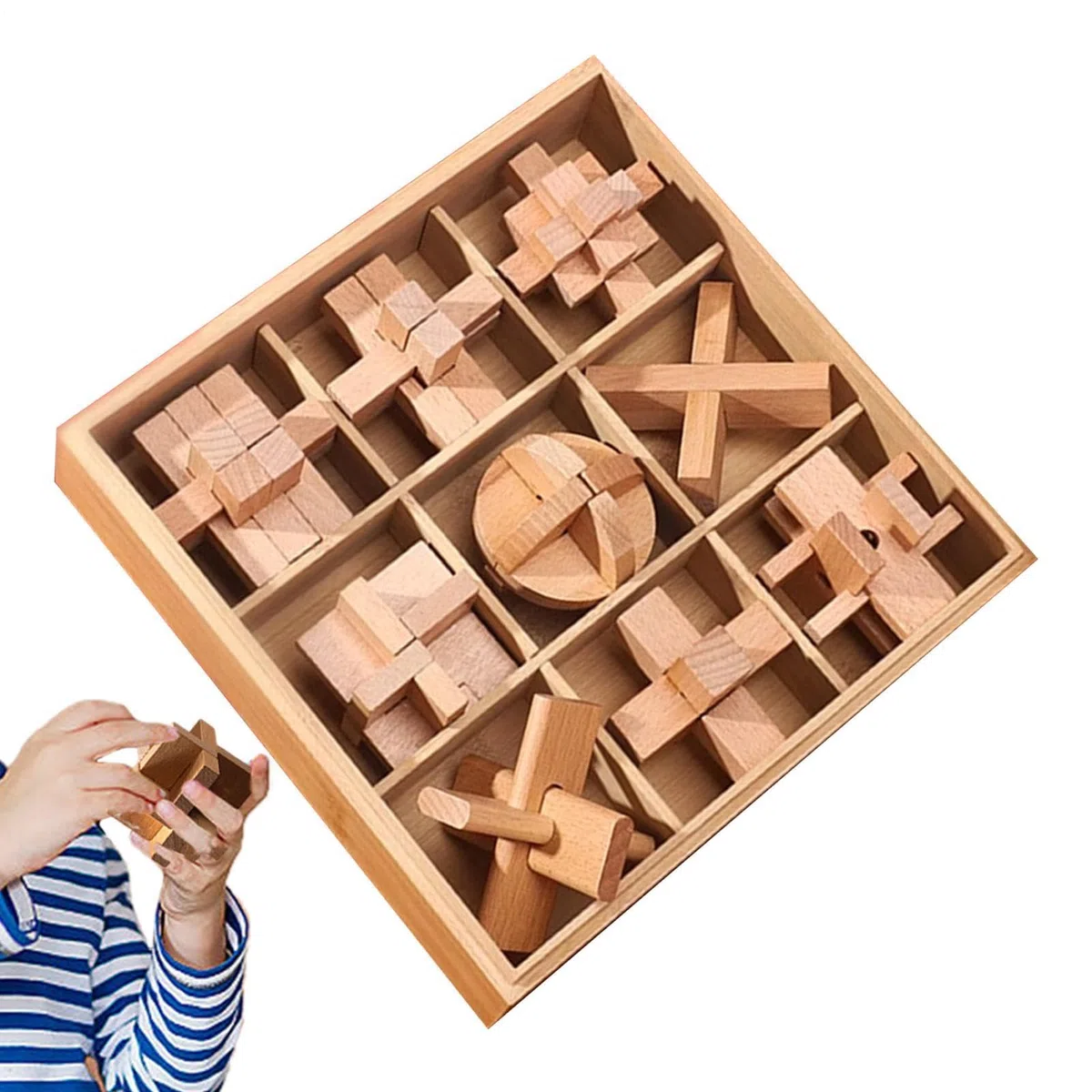 Drewniane Puzzle Odblokuj Blokowaną Układankę | Drewniane Puzzle Dla Dzieci Dla Klasy, Prezentu Do Skarpety, Podróży, Szkoły, Dziewczynek, Chłopców, Urodzin, Wycieczki