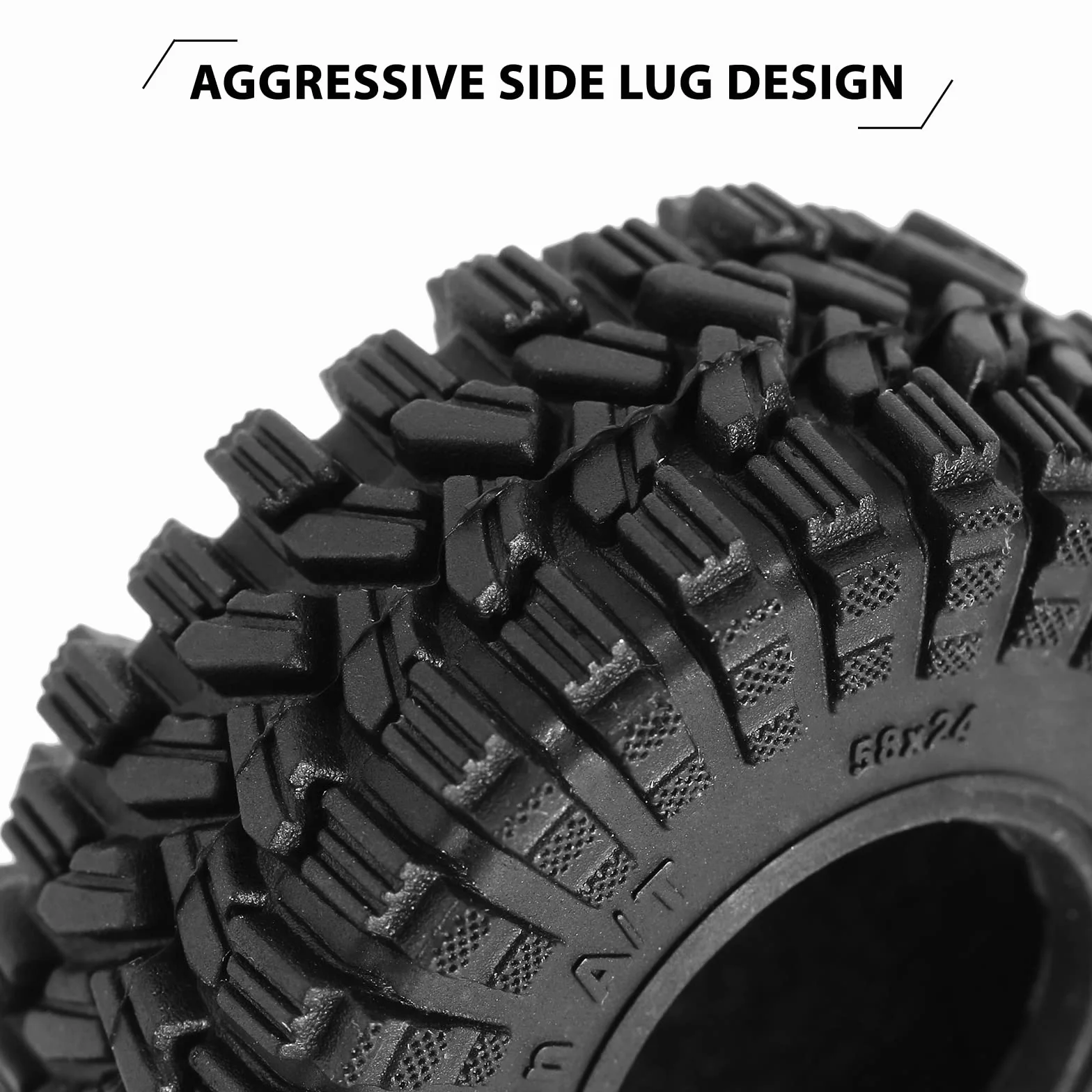 INJORA Opony 1.0 - 58 * 24 mm All-Terrain Super miękkie lepkie opony do TRX4M 1/18 1/24 RC Crawler SCX24 AX24, T1017