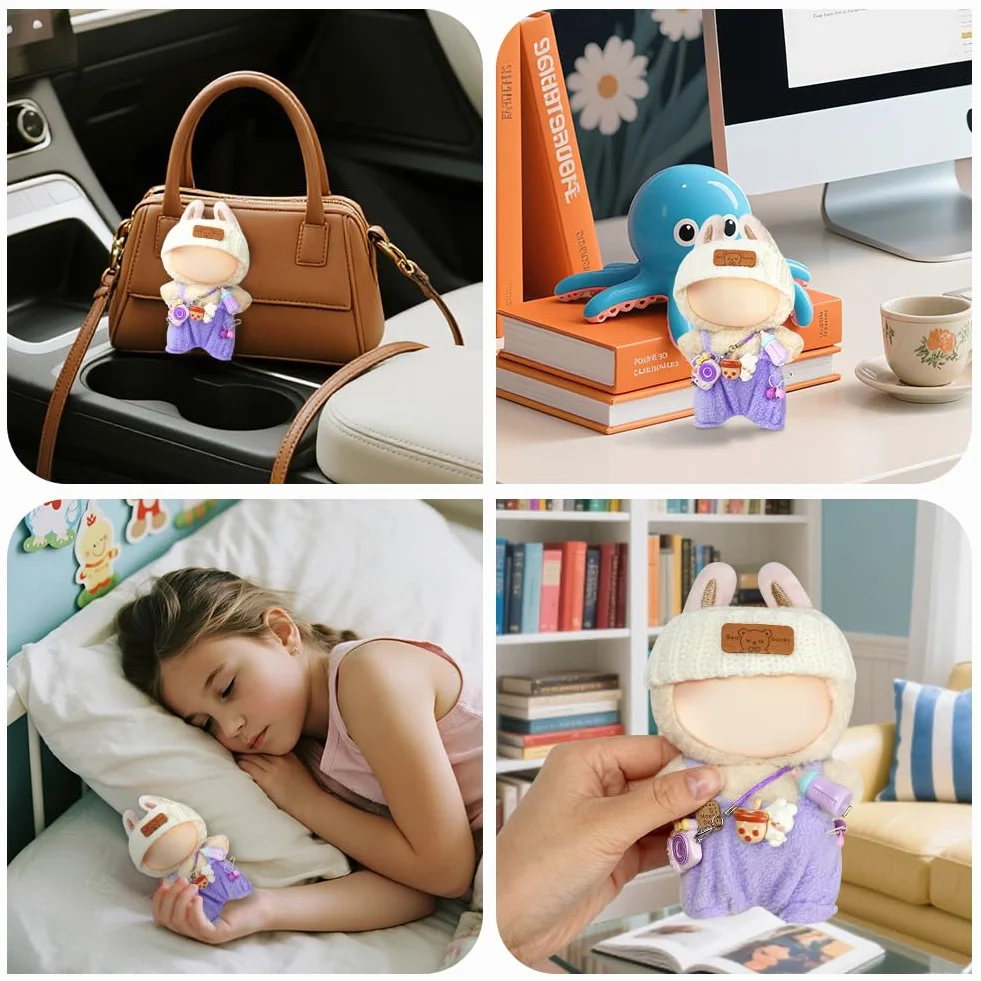 Pluszowa lalka Cute Doll Clothes, 17 cm, pluszowa lalka, modne ubrania do pluszowej zabawki, akcesoria odzieżowe, idealny prezent dla dzieci