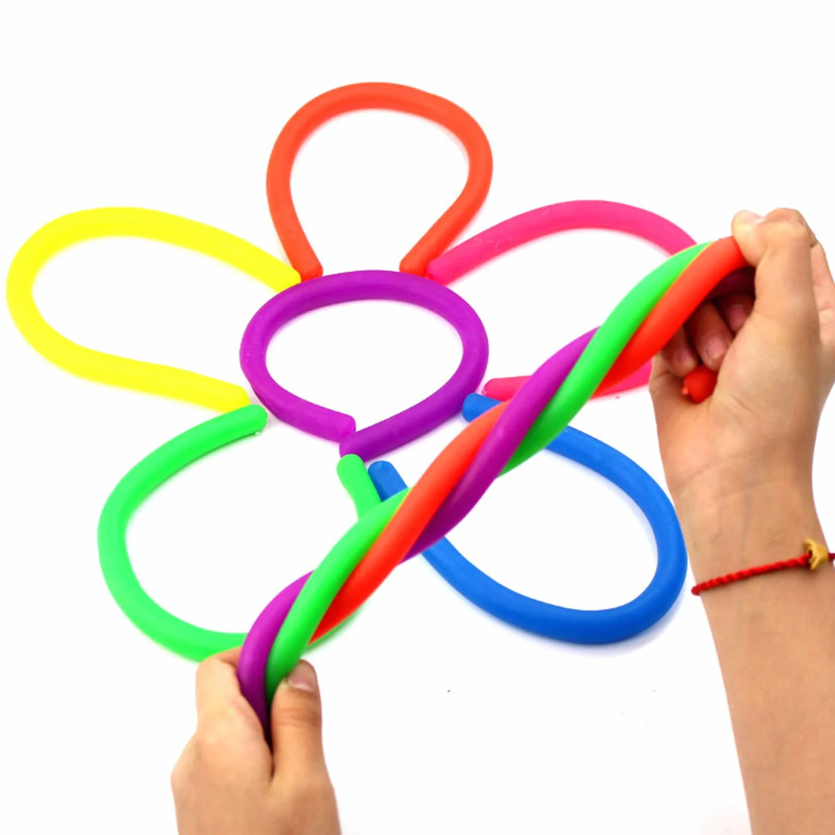 Zayin Rozciągliwe makaron Fidget / zabawki sensoryczne- rozciąga się od 25 cm do 20 stóp