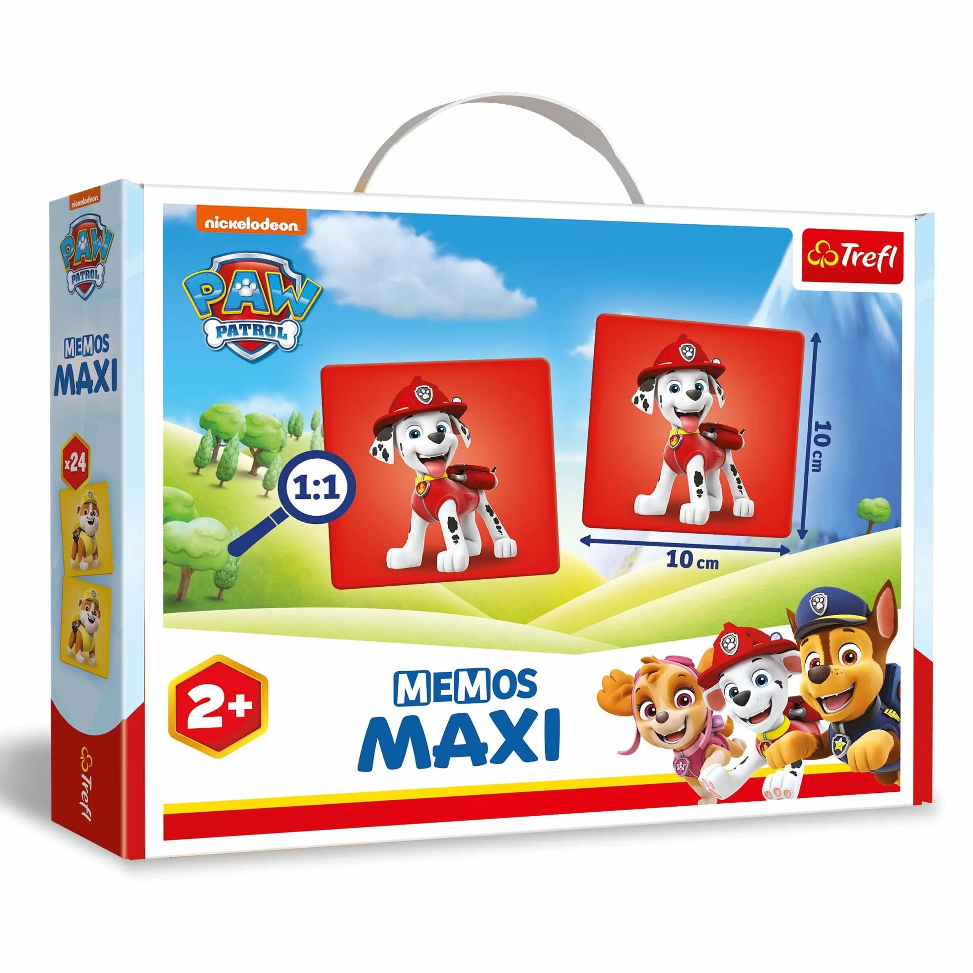 Trefl - Memos Maxi Psi Patrol - Edukacyjna Gra Pamięciowa dla Najmłodszych, Odnajdywanie Par Obrazków, Klasyczna Gra Memory z Bohaterami Bajki PAW Patrol, dla Dzieci od 2 lat