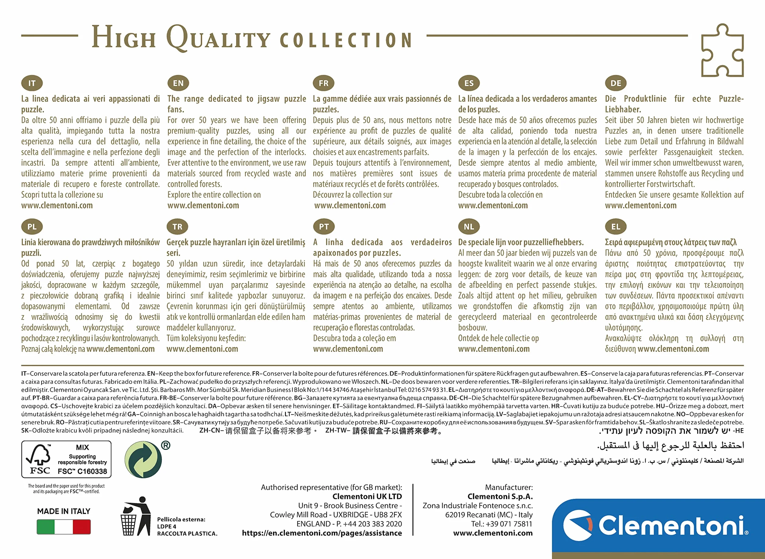 Clementoni Collection-Machu Picchu-1000 sztuk puzzli dla dorosłych, wyprodukowane we Włoszech, wielokolorowe, 39770