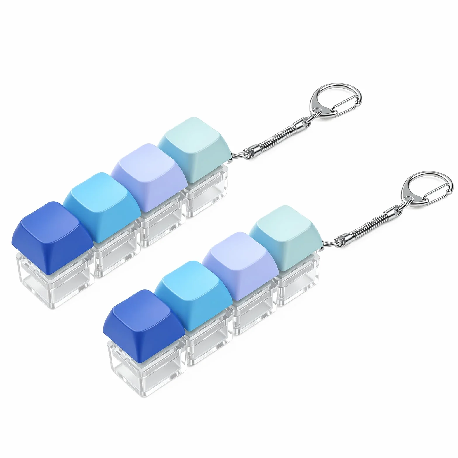 Qianyu 2 szt. klawiatura Fidget zabawka cicha i głośna klawiatura Fidget brelok Fidgets Clicker Brelok Klawiatury Fidgets Clicker Cube mechaniczne klawisze zatrzaskowe dla dorosłych biura domu
