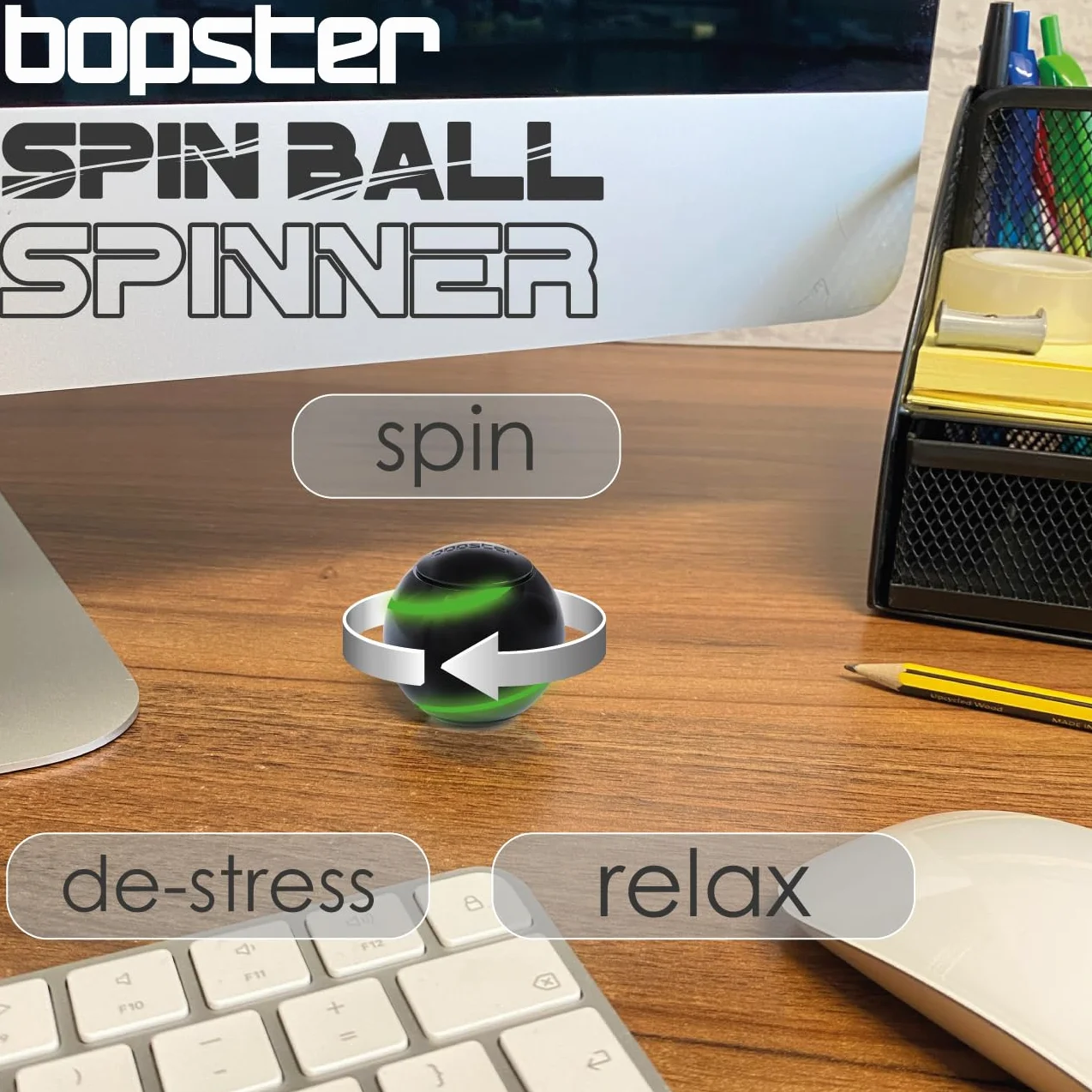 bopster Metal Spin Ball Fidget Hand Spinner | Wysokiej jakości zabawka biurkowa dla dzieci, nastolatków i dorosłych, ulga w stresie i lęku, autyzm, ADHD, ADD, idealny wypełniacz skarpet