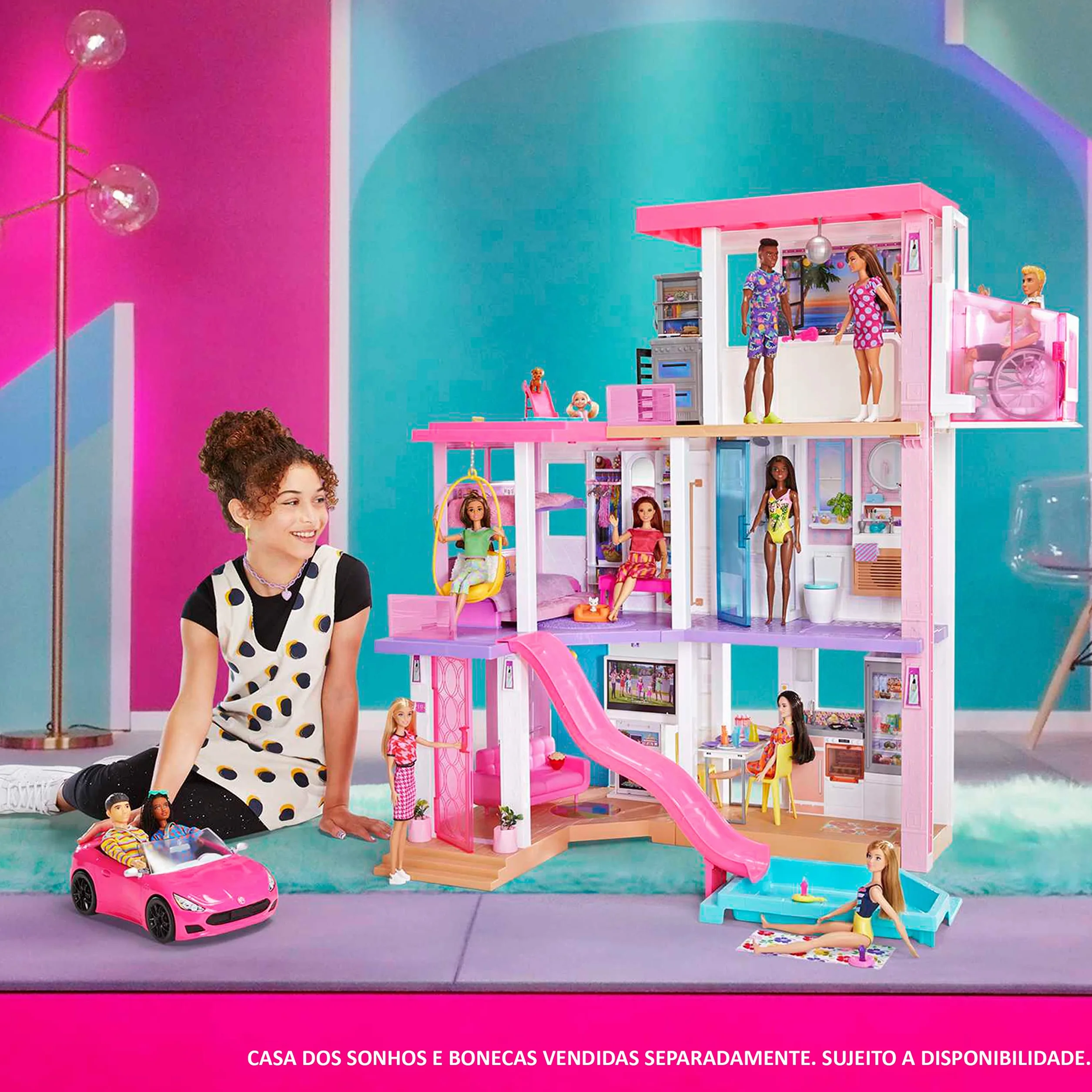 Barbie Barbie Hbt92 Zabawkowy Samochód, Różowy/Czarny, Od 3 Lat