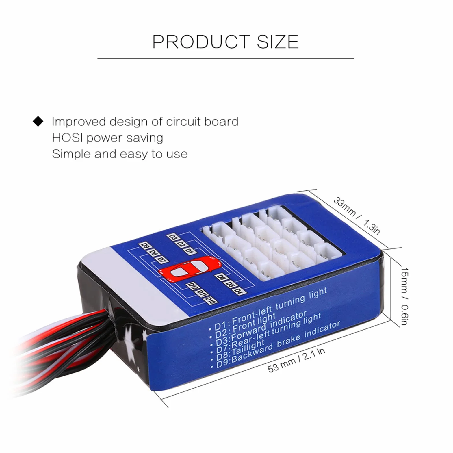 WANGCL Zestaw świateł do samochodu RC 12 LED Zestaw świateł kierowniczych i hamulcowych Smart Simulation Strobe Light dla samochodu RC 1/10 RC Auto/LKW/Crawler