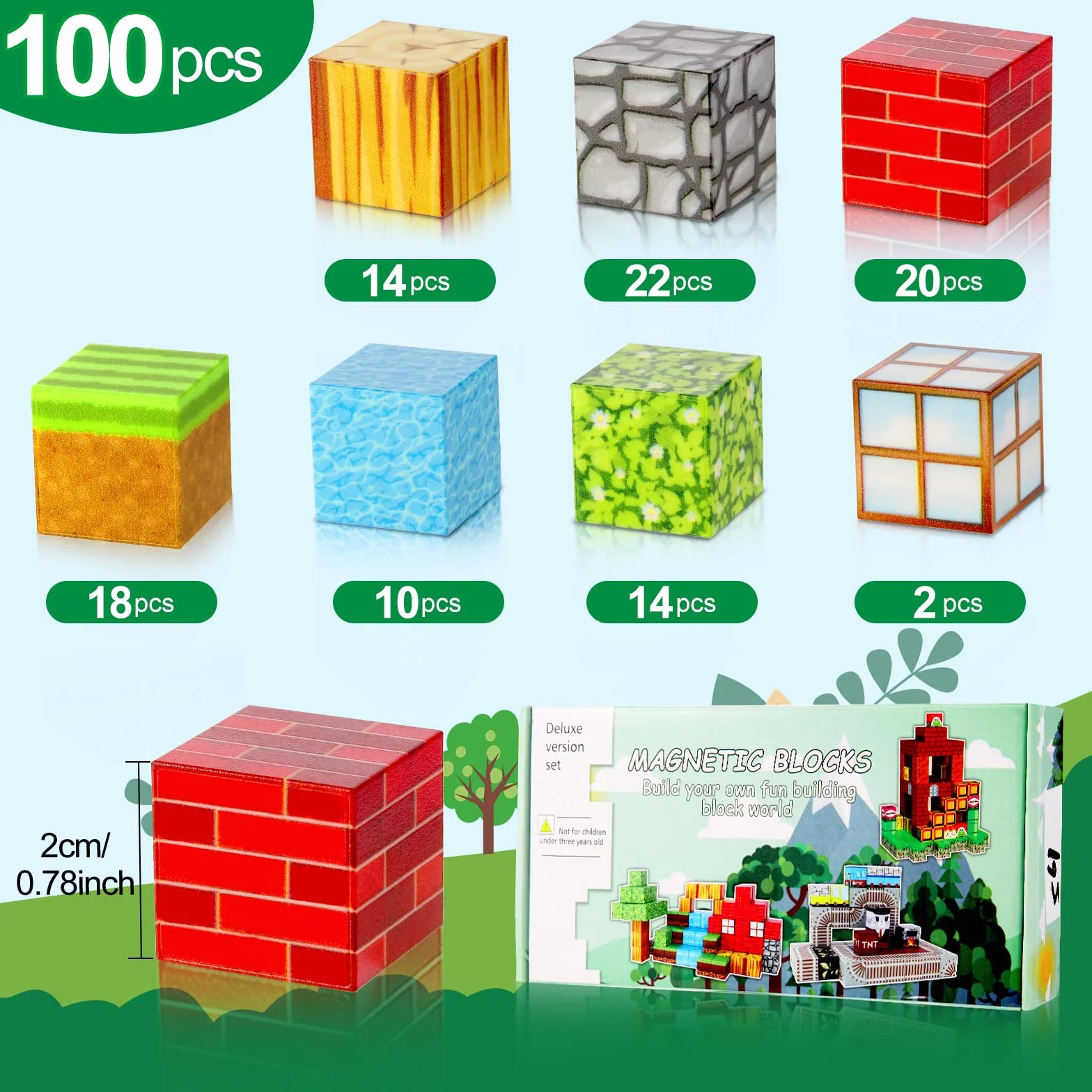 Bloki magnetyczne - Build Mine Magnet World Edition, magnetyczne zabawki dla chłopców