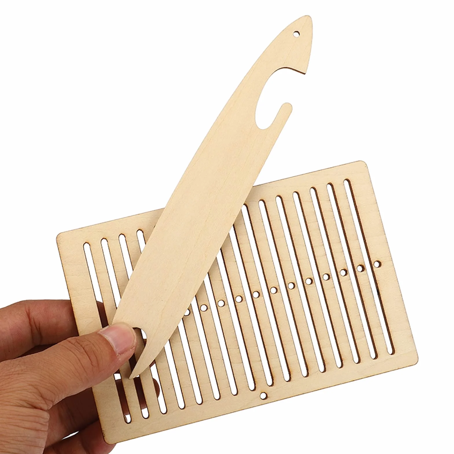 Vvikizy 2 szt. Zestaw krosna tkackiego wahad?owy looms for weaving drewniany pasek do tkactwa, narz?dzia tkackie z wahad?em rigid heddle loom Tkanie dla dzieci