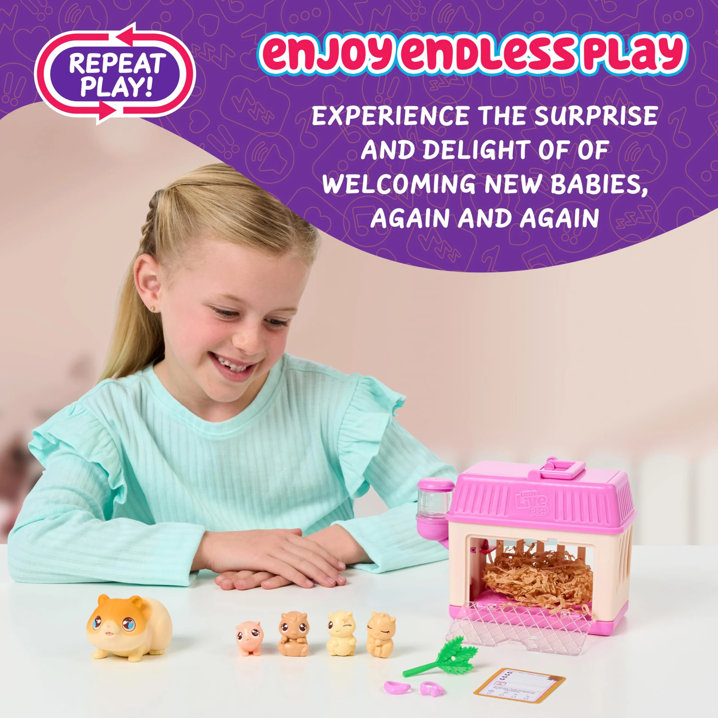Little Live Pets – Mama Surprise Minis Chomik, zadbaj o swoją mamę chomika lub zajączka w swoim stajni i gorące 2, 3 lub 4 mini niemowlęta
