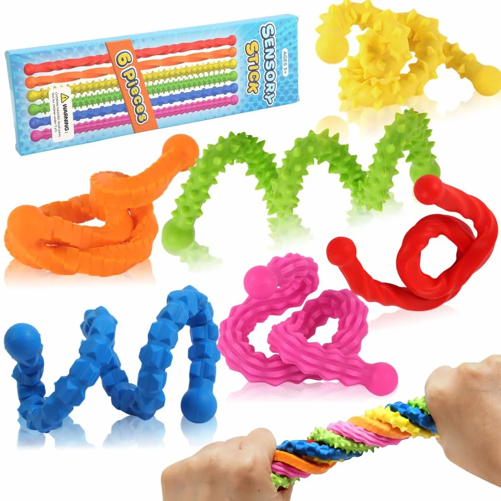 Aolso Fidget Toys 6 sztuk zabawek sensorycznych, zabawka sensoryczna dla dzieci autystycznych ADHD, fidgety do łagodzenia stresu dla dorosłych i dzieci, klasa podróżna Essentials