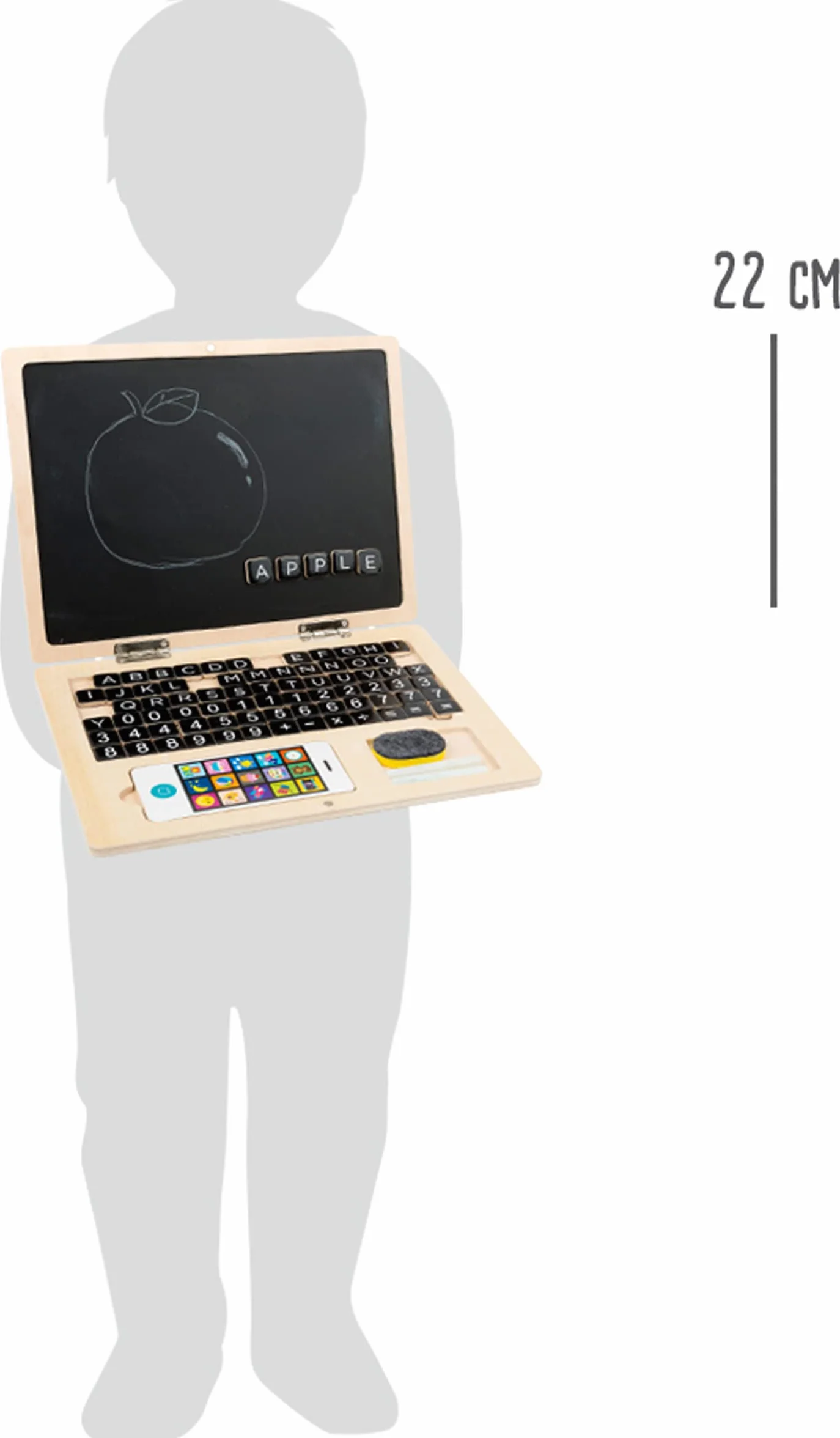 Holz-Laptop mit Magnet-Tafel