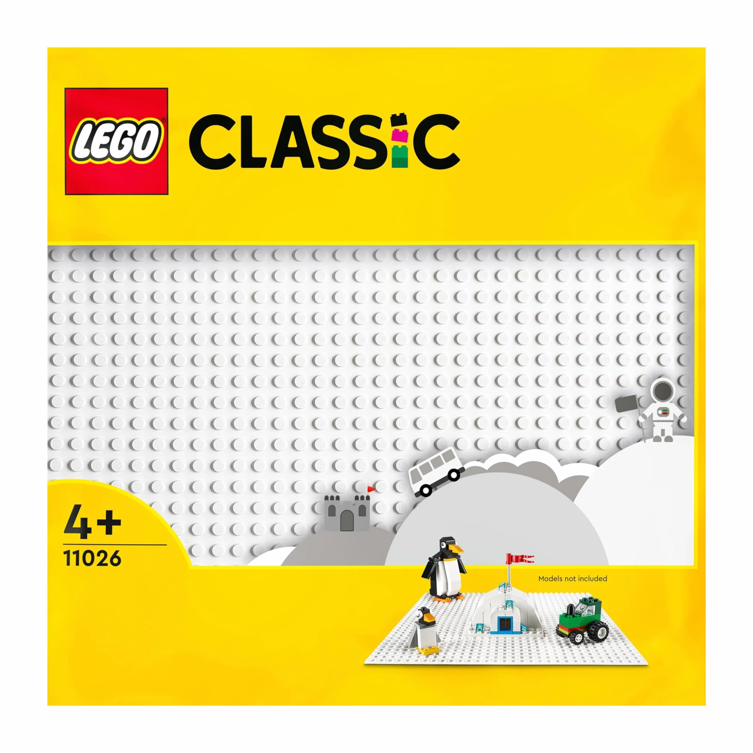 LEGO 11026 Classic Biała Płytka Konstrukcyjna pod Klocki, Prezent dla Dzieci od 4 lat