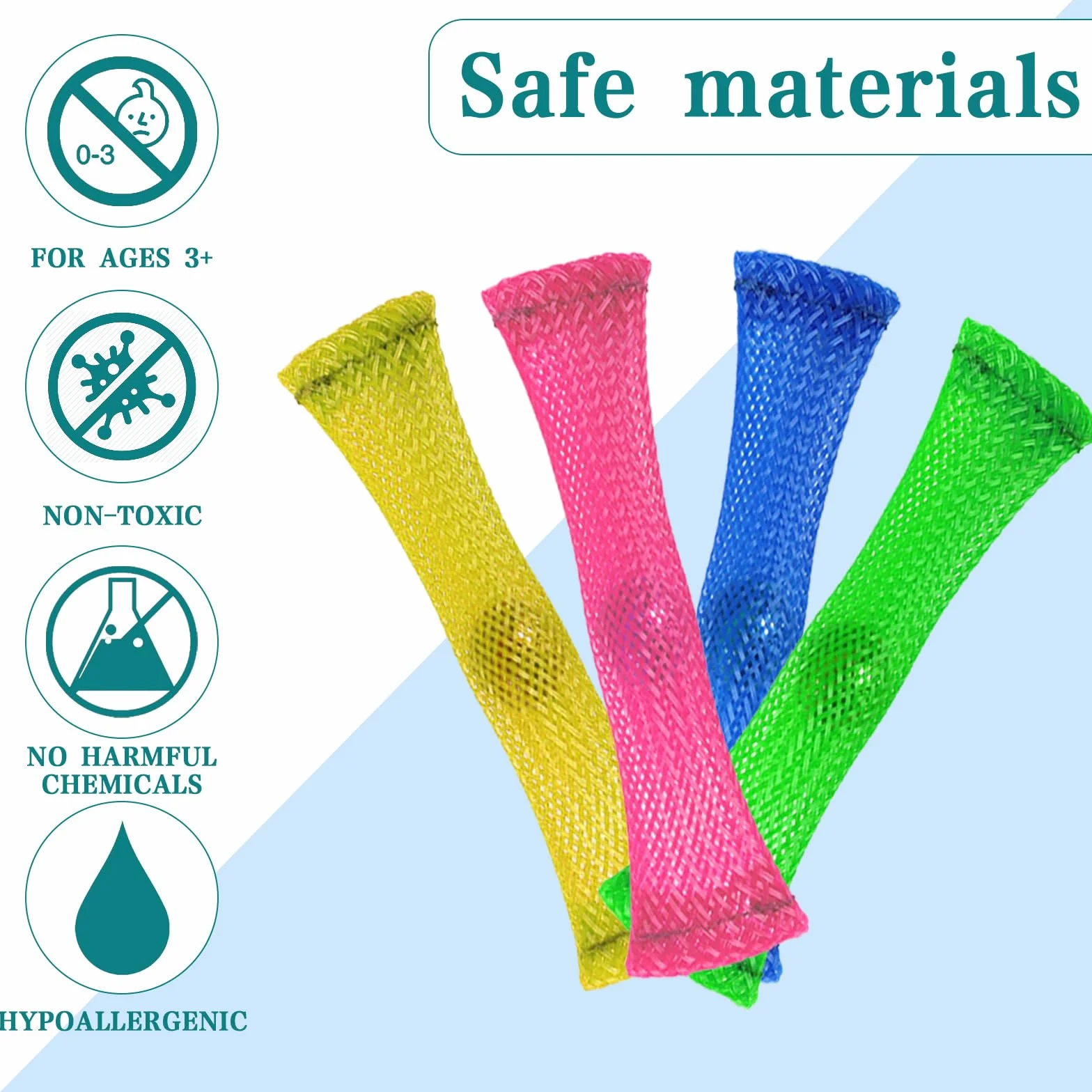Marble Mesh Fidget Toys 18 sztuk, Zabawka antystresowa, wzmocnienie ostrości, Fidget Toys Marmurowa rurka z siatki dla dorosłych i dzieci z ADHD Add OCD Autyzm, mała