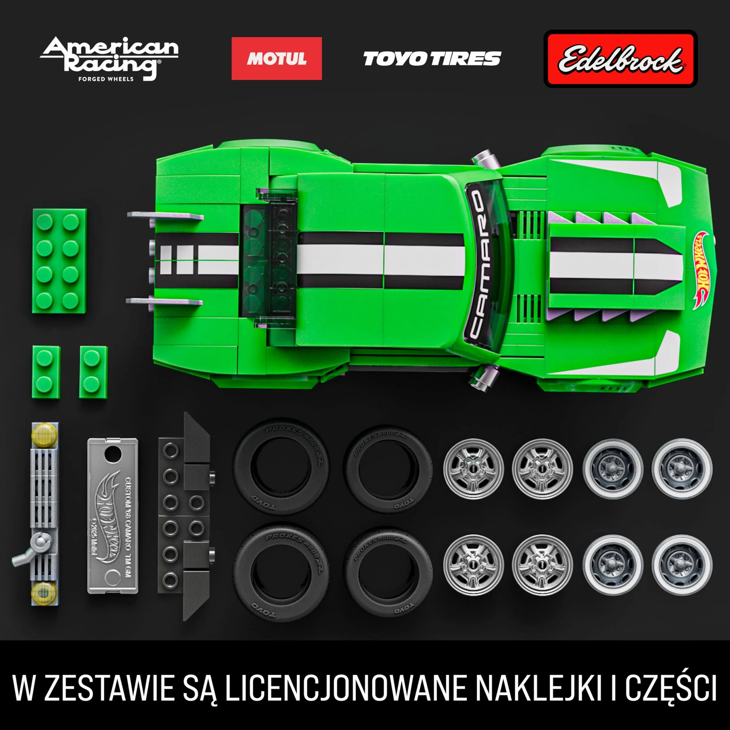 Mattel Brick Shop Klocki Hot Wheels Speed Series Custom ’68 Camaro Samochód do zbudowania, 289 elementów, zestaw konstrukcyjny dla dorosłych kolekcjonerów i zabawka dla dzieci od 10 roku życia, JFT16