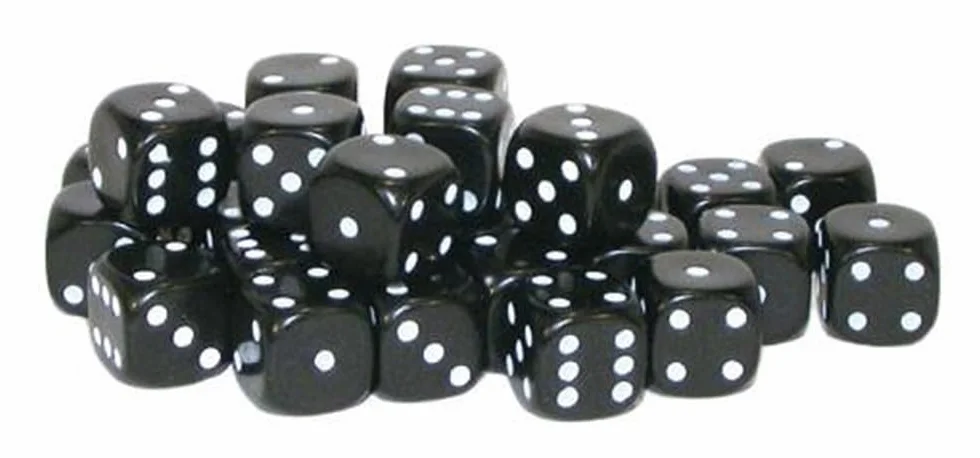 Zestaw kości 30 x D6 | 10 mm klasyczne (czarne)