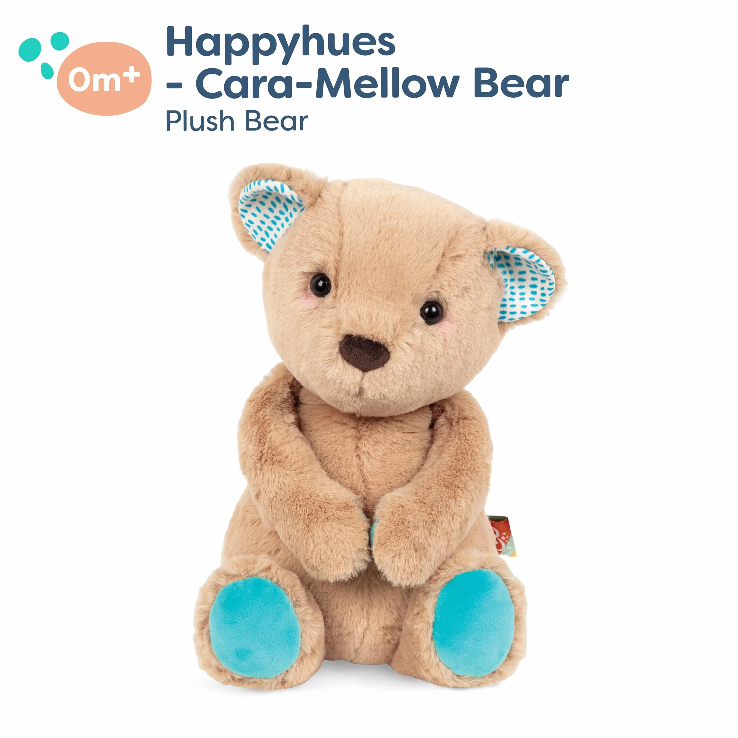 B. toys Pluszowy miś – super miękki ze słodkimi uszami – pluszowy miś w kolorze brązowym, turkusowym, zabawka dla niemowląt i dzieci, dla dziewczynek i chłopców od 0 miesięcy