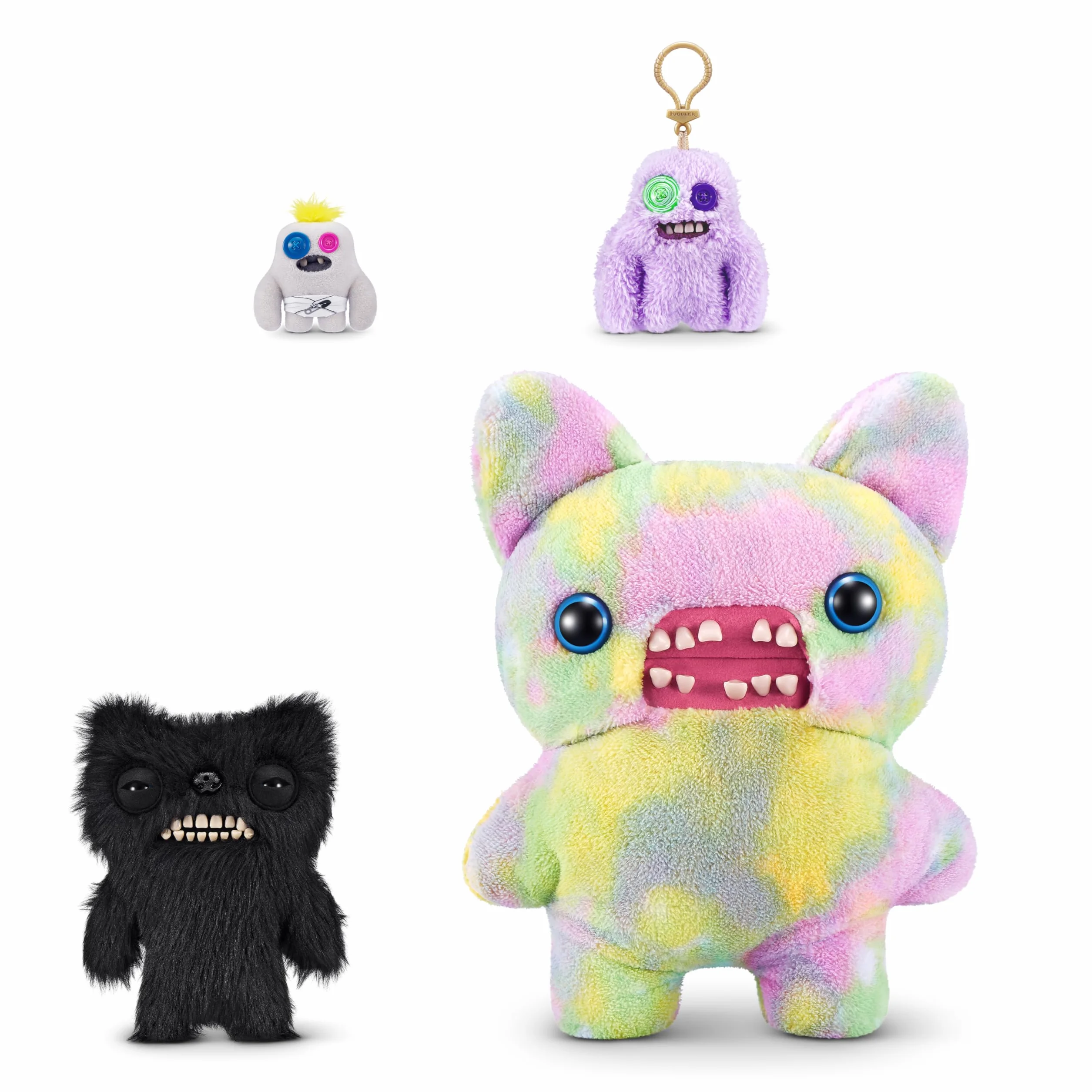 Fuggler Fart Face 23 cm do wyboru seria 1 firmy ZURU, Funny Ugly Monster pluszowa zabawka (Munch Munch – Black Long)