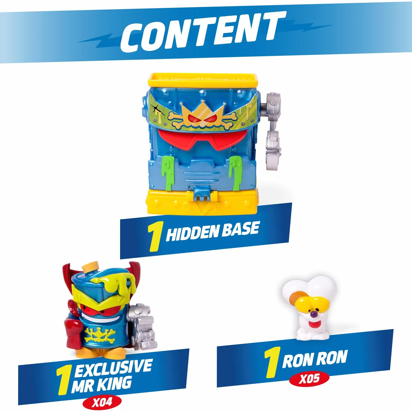 SUPERTHINGS KAZOOM POWER Tajna baza Mr Kinga z serialu animowanego - 1 Hidden Base, 1 Mr King, 1 Ron Ron