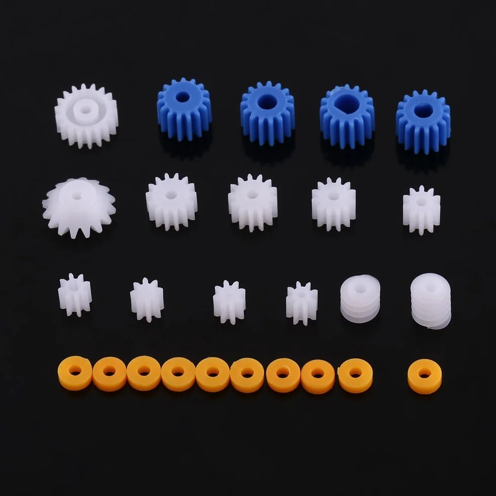 26 Sztuk Plastikowe Koła Zębate Wrzeciona Przekładnia ślimakowa Mini Gear 2 MM/2.3 MM/3 MM/3.17 MM/4 MM dla Modelu Samochodu Samolotu DIY Robot Zestaw Narzędzi