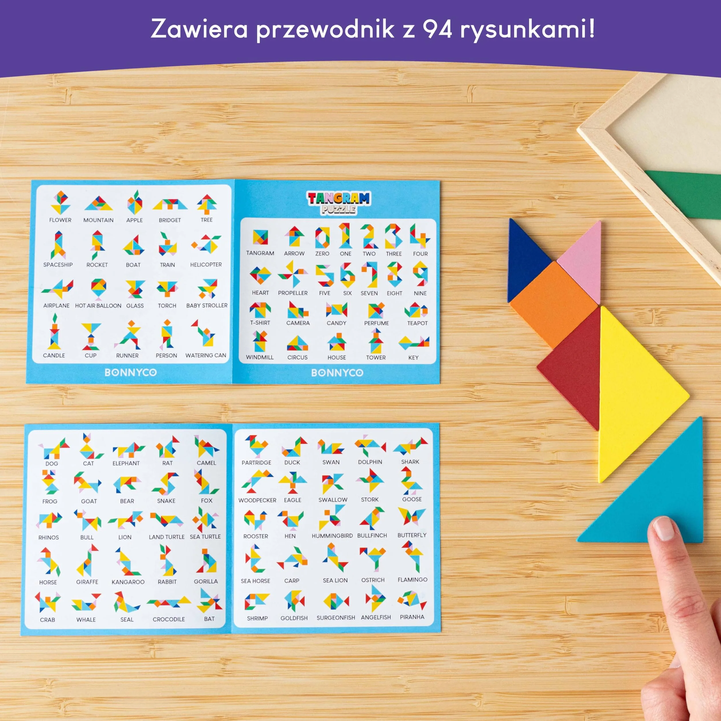 BONNYCO Puzzle Tangram dla Dzieci Pakiet 30 Wypełniaczy do Torebek Imprezowych Unisex. Wypełniacze do Torebek Imprezowych Dla Maluchów. Prezenty na Przyjęcia Dzieci