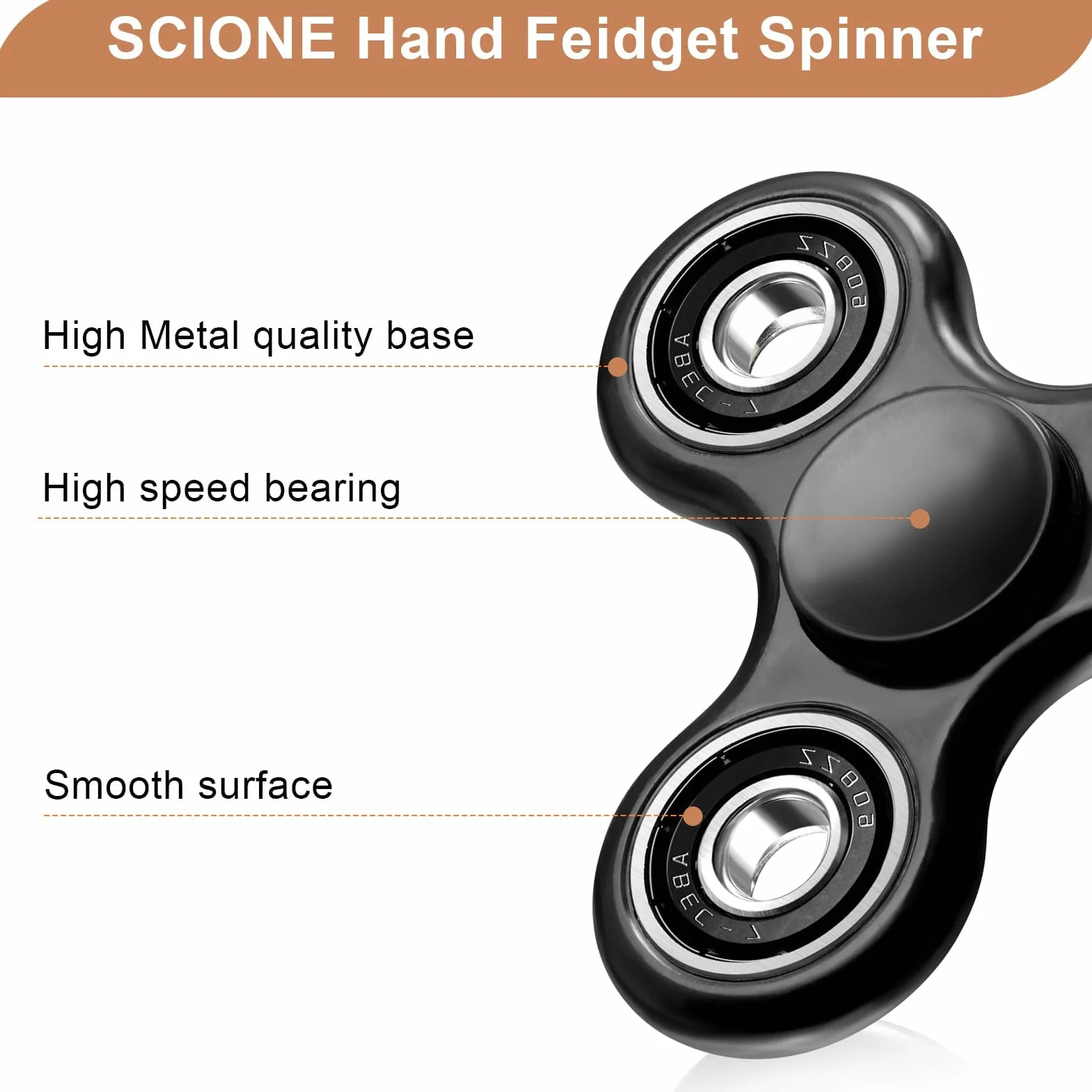 SCIONE Fidget Spinner zabawka, 1 opakowanie, fajna zabawka Fidget dla dzieci i dorosłych, sensoryczna zabawka przeciwlękowa dla autyzmu ADHD, przenośna zabawka ręczna do biura, szkoły i podróży
