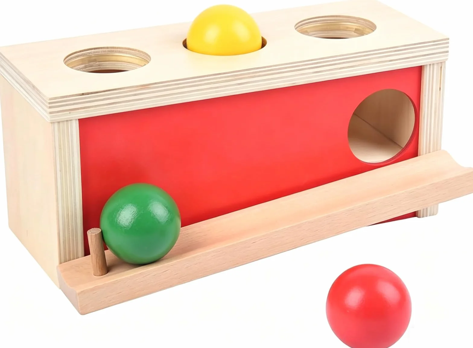 Montessori zabawka od 1 roku, drewniana zabawka dla niemowląt od 9 miesięcy, pudełko stałości obiektu dla niemowląt 12-18 miesięcy, zabawka motoryczna do wczesnego rozwoju, prezent dla