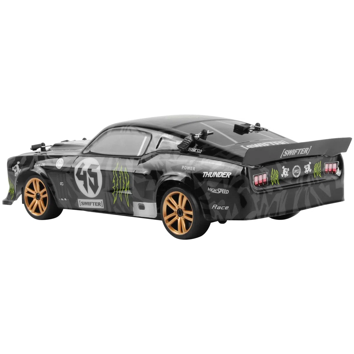 Goolsky RC Drift Car 1/18 2,4 GHz 4WD 30 km/h silnik RC180 silnie magnetyczny, RTR, duża prędkość, akumulator, ekologiczny, wyścigowy samochód wyścigowy, prezent dla dzieci, 2 baterie