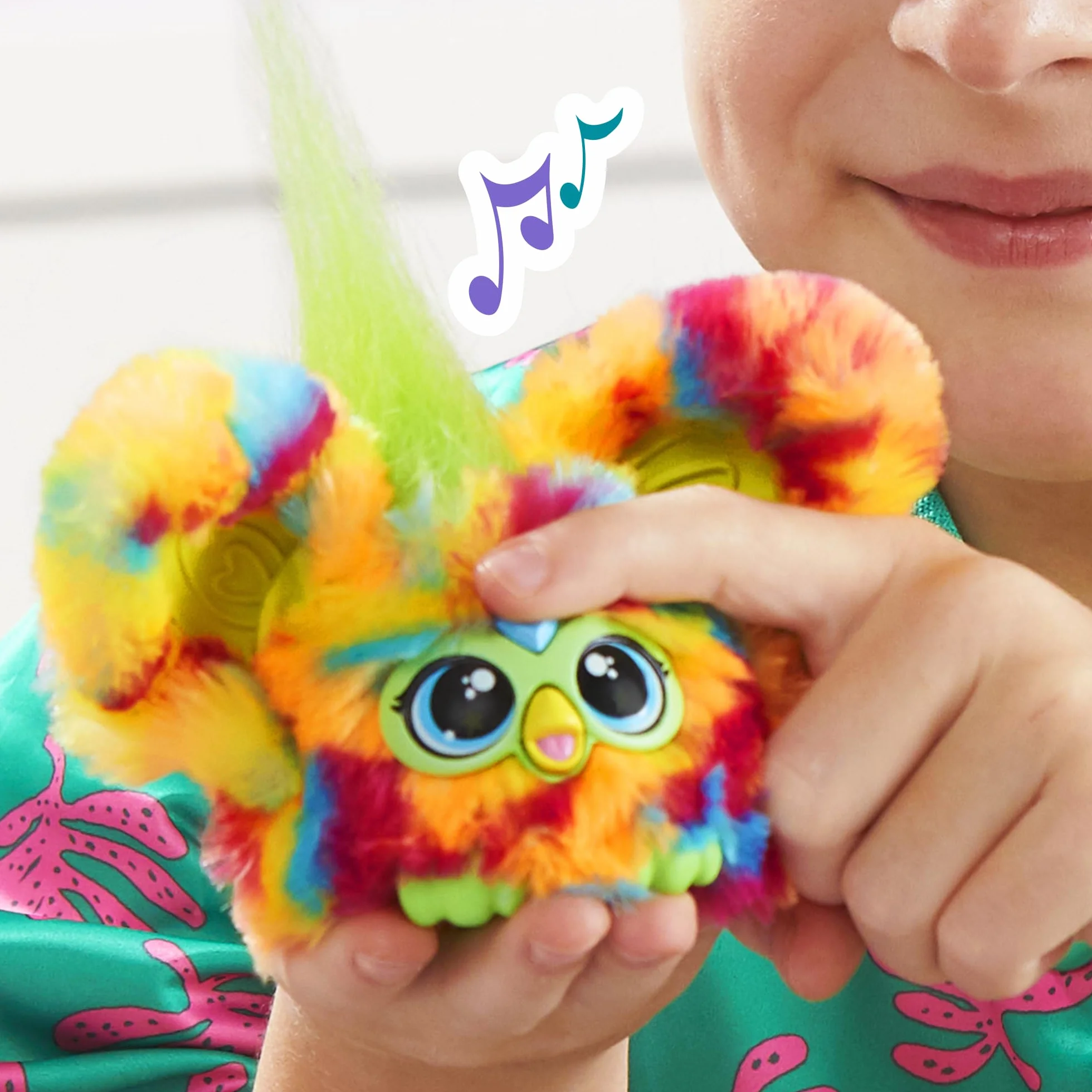 Furby Furblets Pix-Elle Gamer Furbiś|Mała pluszowa zabawka elektroniczna dla dzieci|Interaktywna Muzyczna Maskotka z Dźwiękami z Gier|Z breloczkiem|Prezent dla 6-latki, dla dziewczynek i chłopców