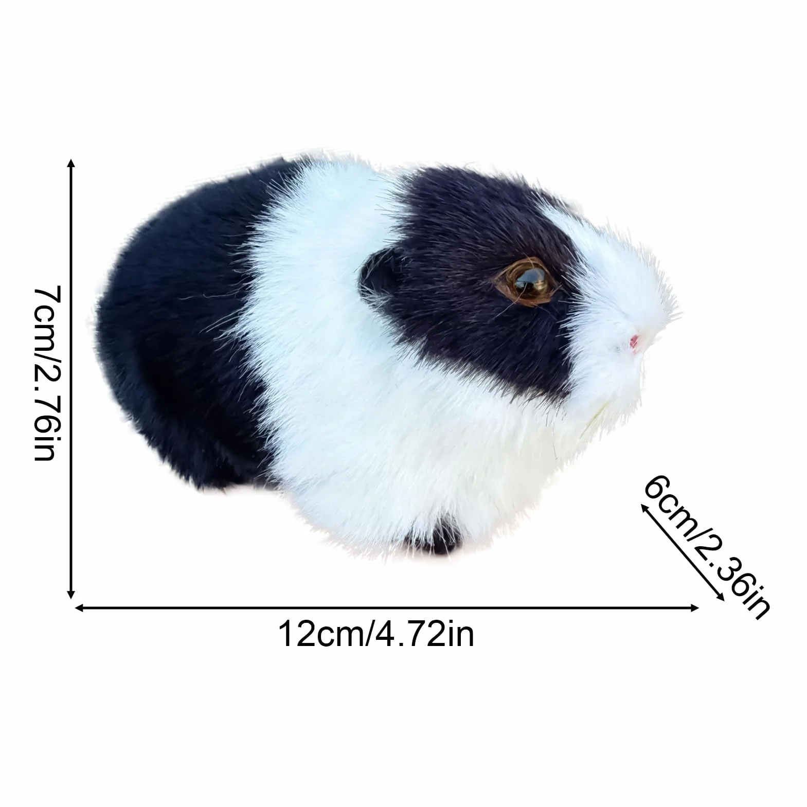 Huggable Cute Hamster, Soft Stuffed Animal, 4.72x2.36x2.76 Inches Cuddly Toy with ABS Frame, Artificial Hair Cute Animal, Hamster Stuffed with Adorable Design, Hugging Toy for Kids and Adults