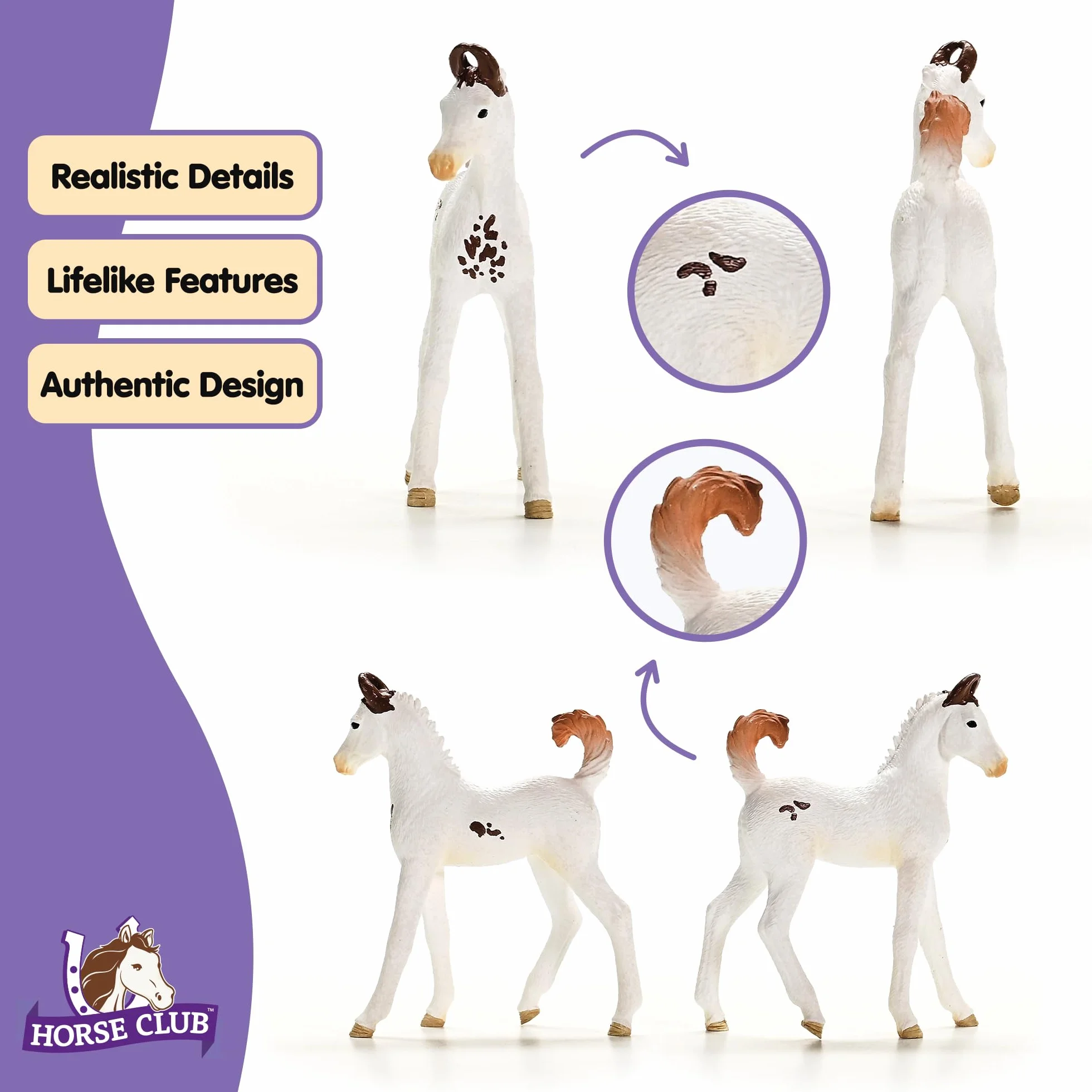 schleich HORSE CLUB | Źrebię Marwari 14896 | Szczegółowa figurka konia | Prezent dla dziewczynek i chłopców | Zabawka dla dzieci od 5 lat | 7 × 3 × 8 cm