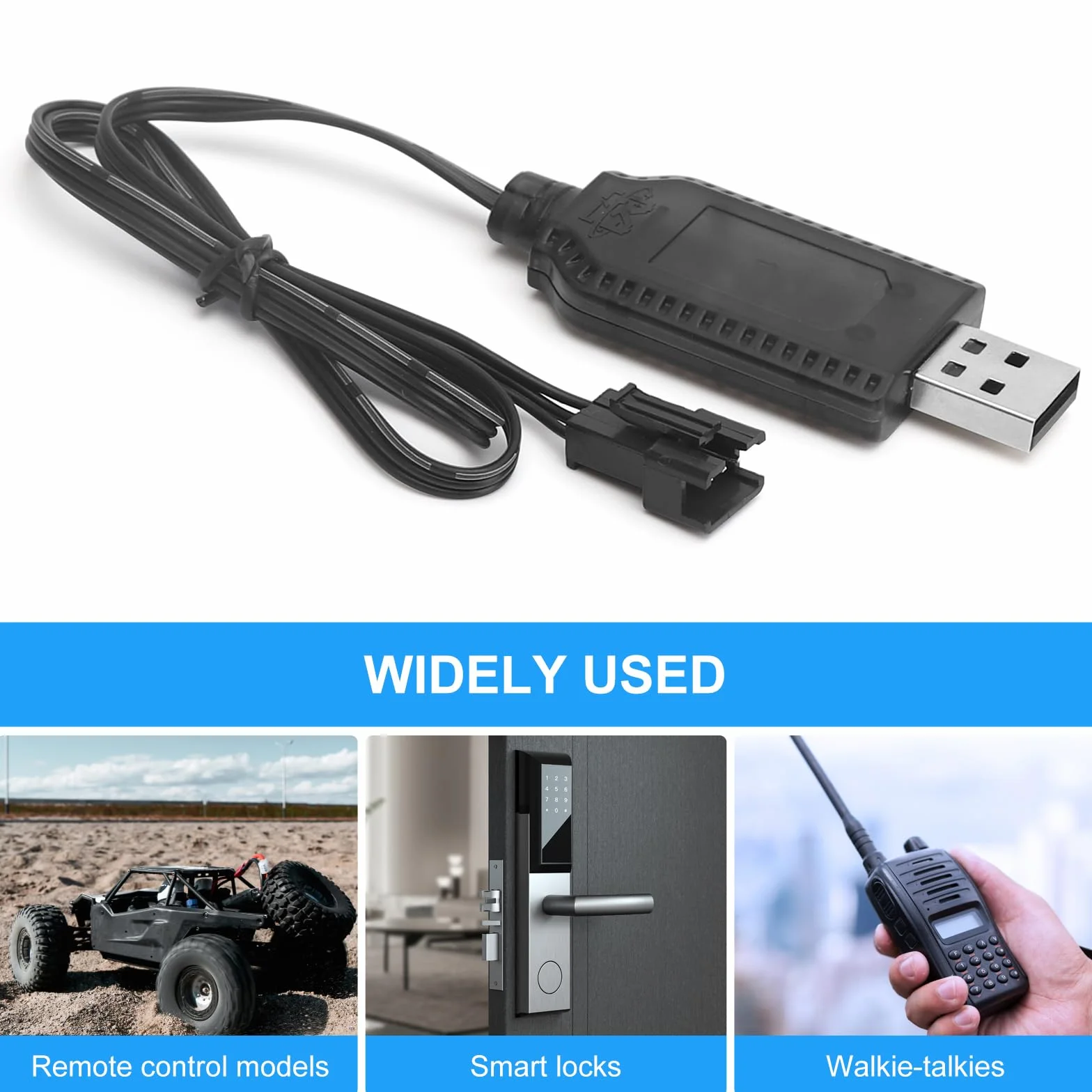 TNSLAND Ładowarka Lipo 7,4 V USB RC z wtyczką SM-3 pin ochrona przed przeładowaniem LED