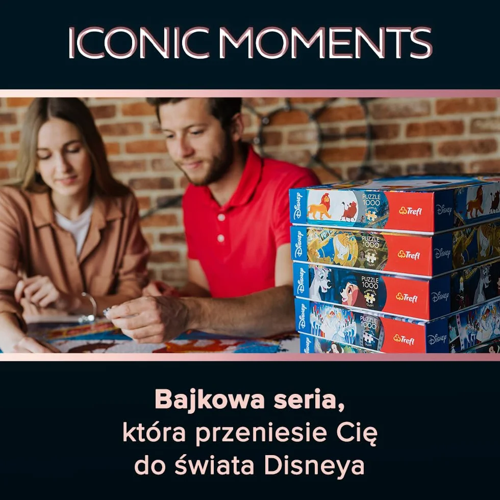 Trefl Premium Plus Quality - Puzzle Iconic Moments: Król Lew - 1000 Elementów, Seria Układanek z Ulubionymi Bohaterami, Idealne Dopasowanie Elementów, dla Dorosłych i Dzieci od 12 lat
